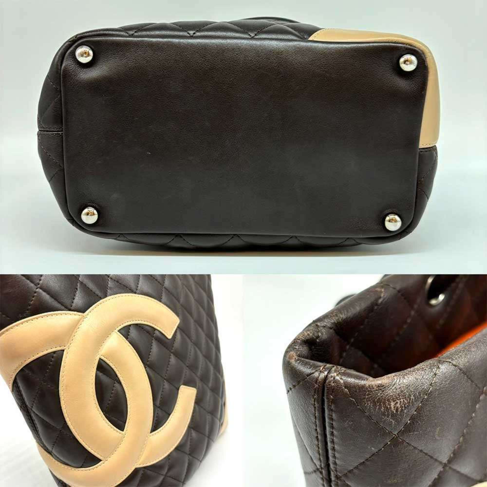 Chanel Beige Dark Brown Cambon Ligne Tote Bag (Pre-Owned)