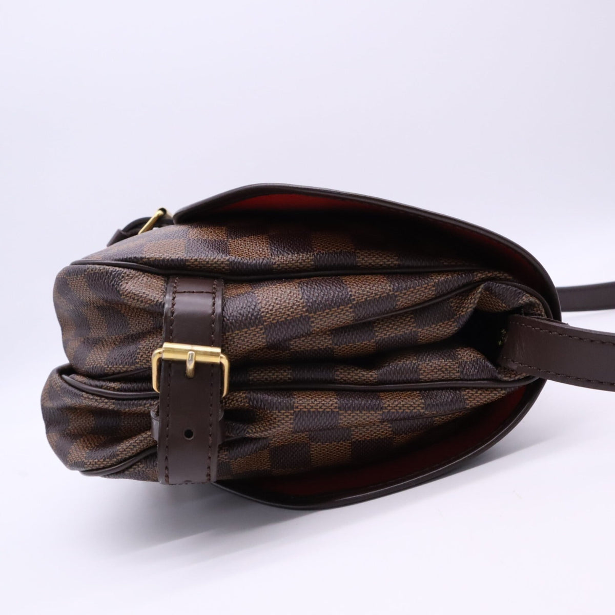 Louis Vuitton Beige Brown Coated Canvas Leather Shoulder Bag (Pre-Owned)