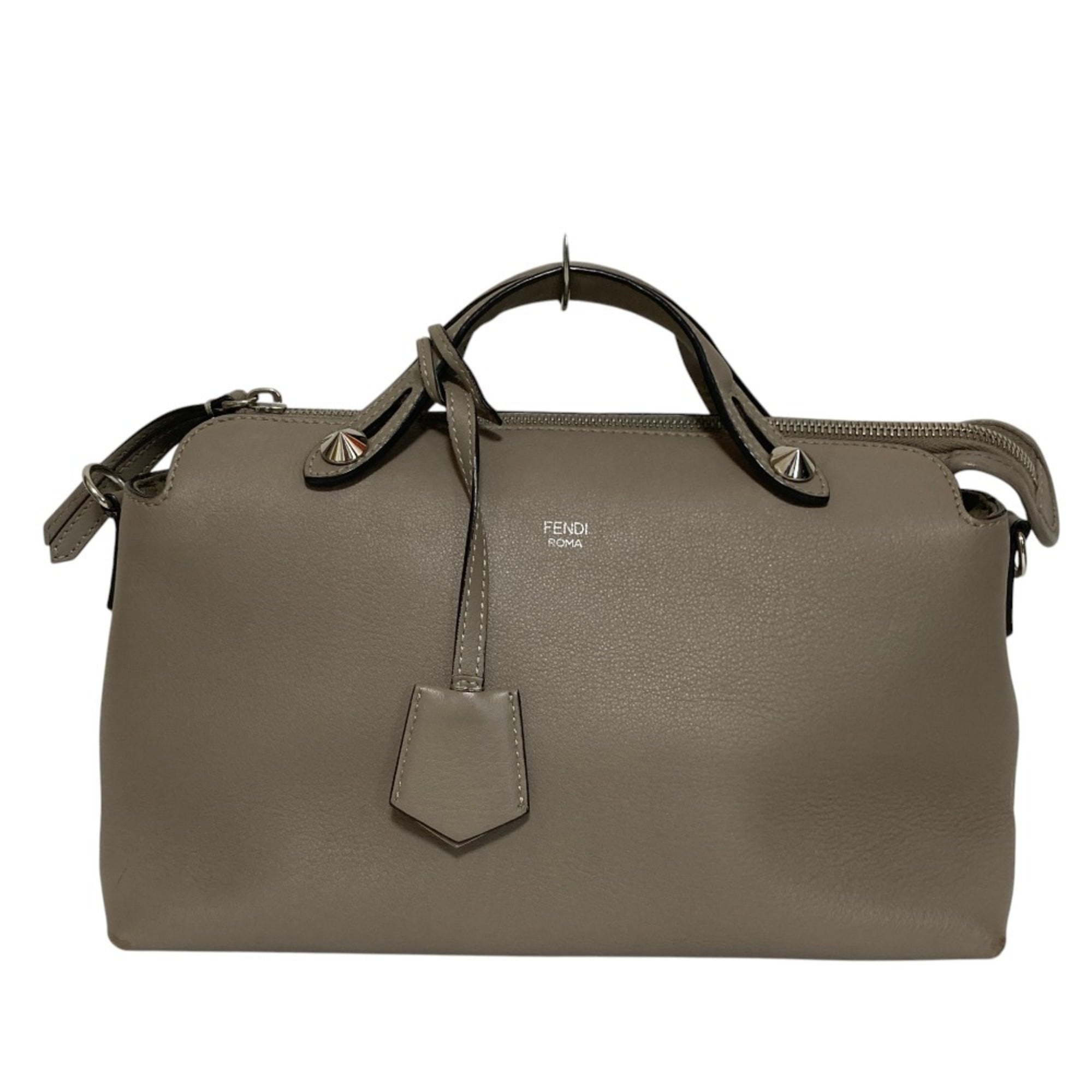 Fendi Grayish Leather Shoulder Bag (Pre-Owned)