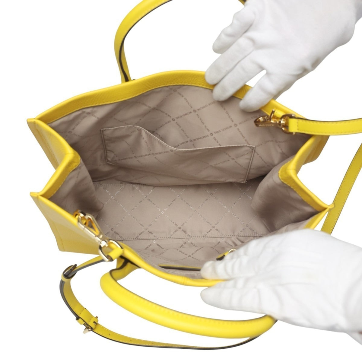 Michael Kors Yellow Leather Handbag Shoulder Bag (Pre-Owned)