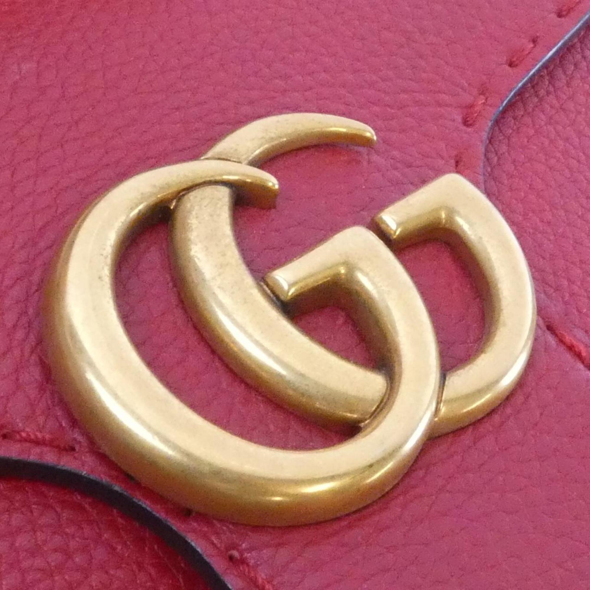 Gucci Red Color Leather Handbag (Pre-Owned)