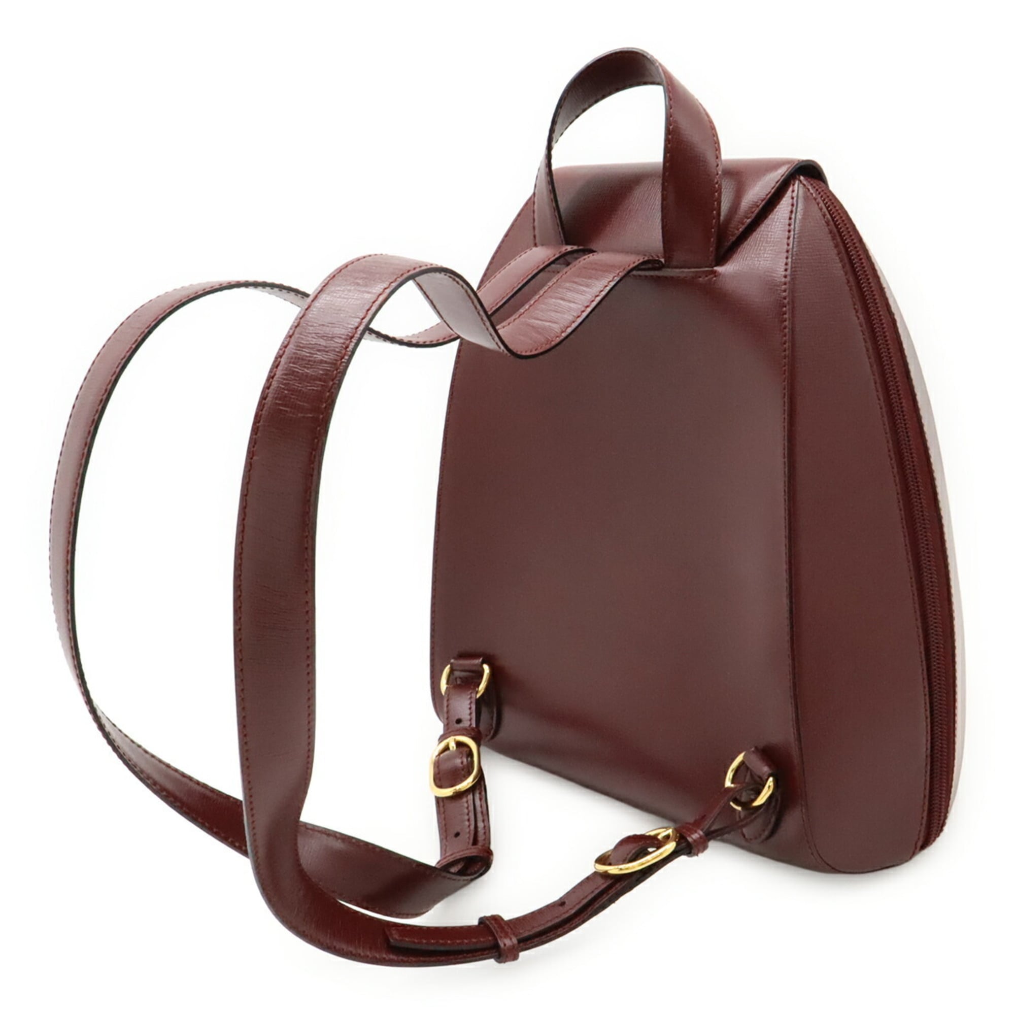 Cartier Bordeaux Leather Backpack (Pre-Owned)