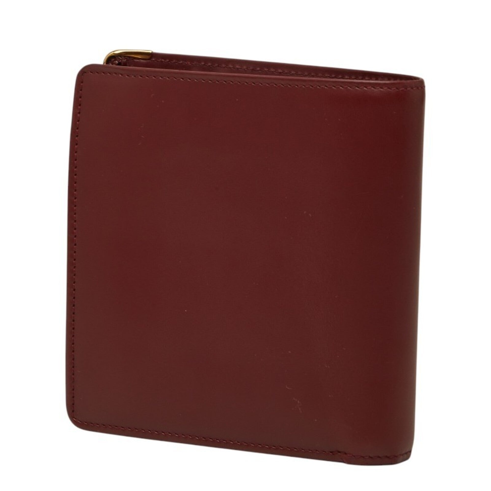Cartier Must Bordeaux Wine Red Leather Wallet (Bi-Fold) (Pre-Owned)