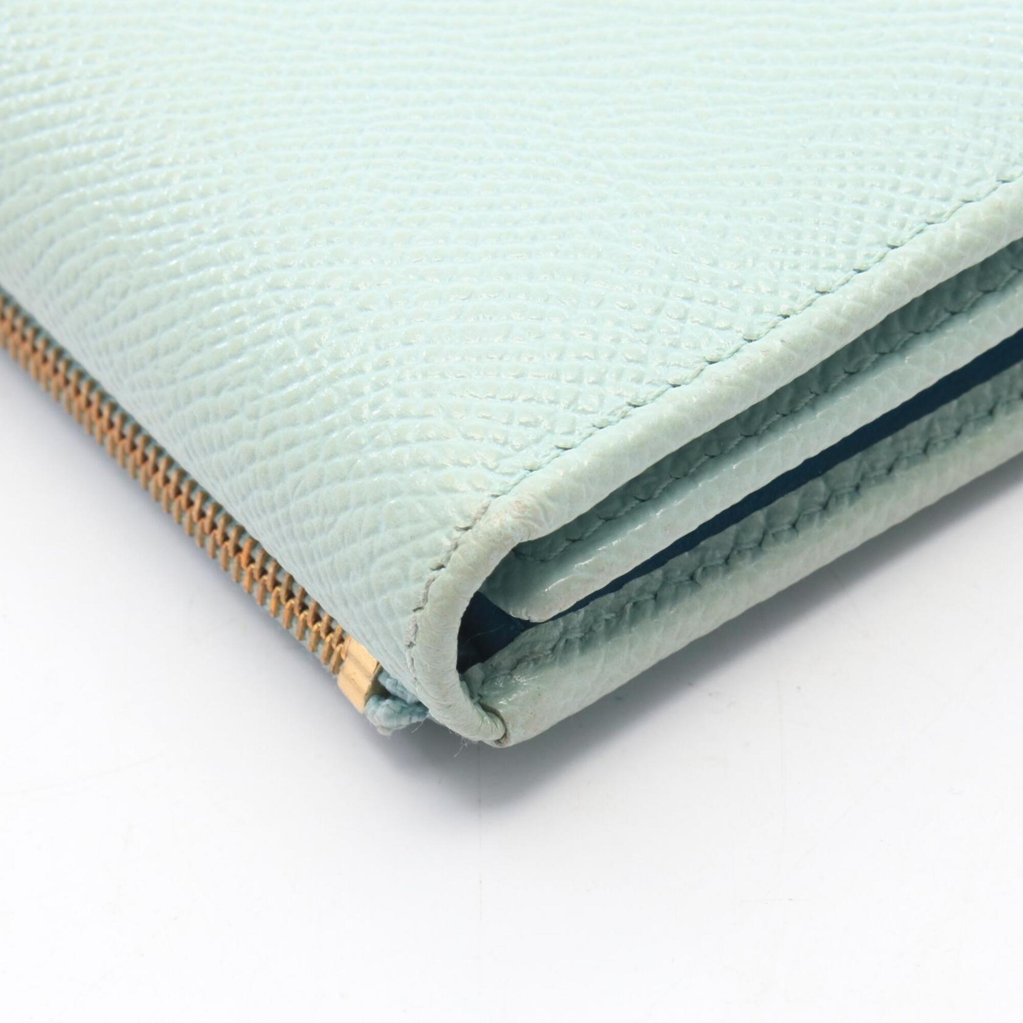 Bvlgari Green Leather Wallet (Tri-Fold) (Pre-Owned)