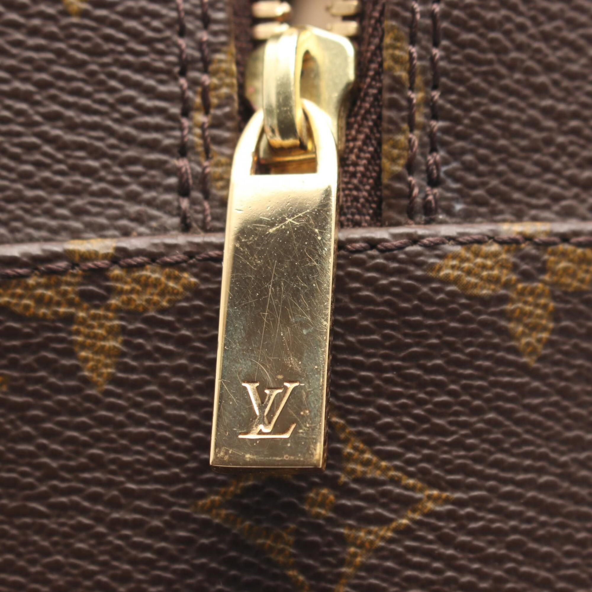 Louis Vuitton Brown Coated Canvas Leather Monogram Handbag Shoulder Bag (Pre-Owned)
