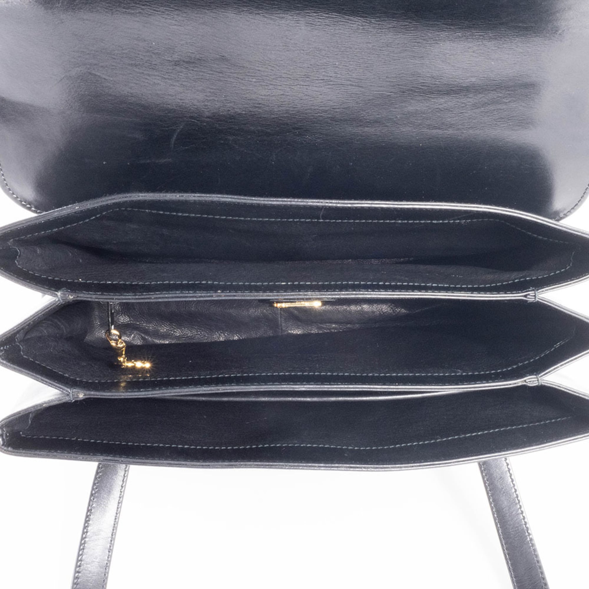 Gucci Black Leather Shoulder Bag Tote Bag (Pre-Owned)