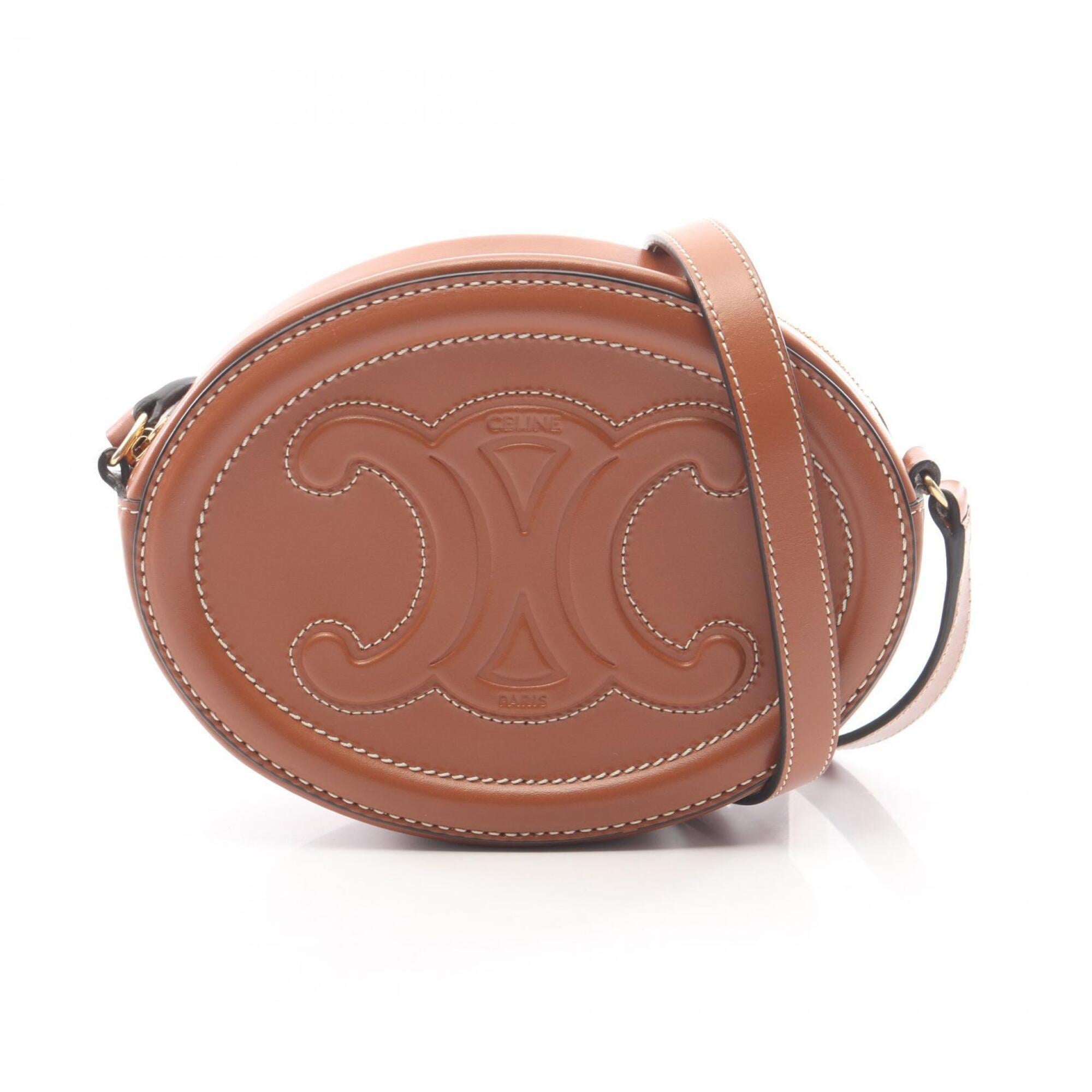 Celine Brown Leather Handbag Shoulder Bag (Pre-Owned)