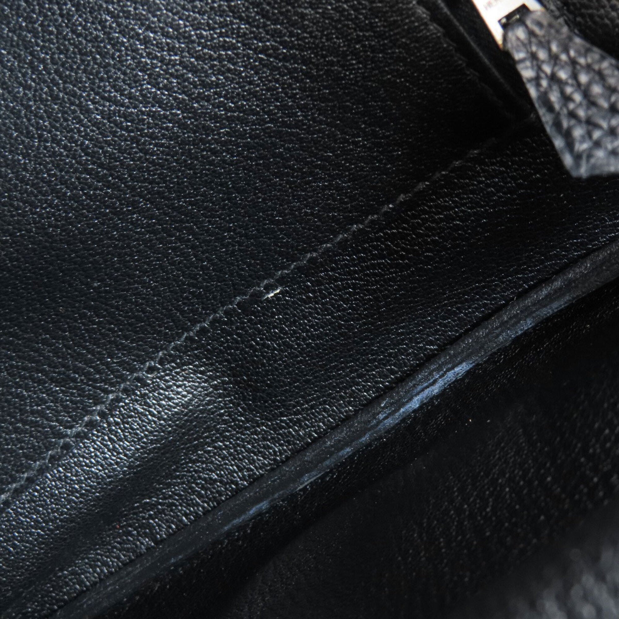 Hermes Black Blue Navy Togo Leather Handbag (Pre-Owned)