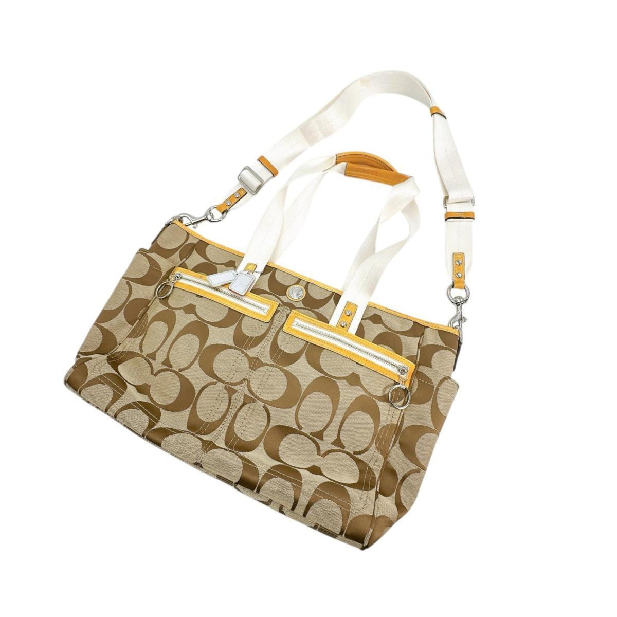 Coach Beige Canvas Handbag Shoulder Bag (Pre-Owned)