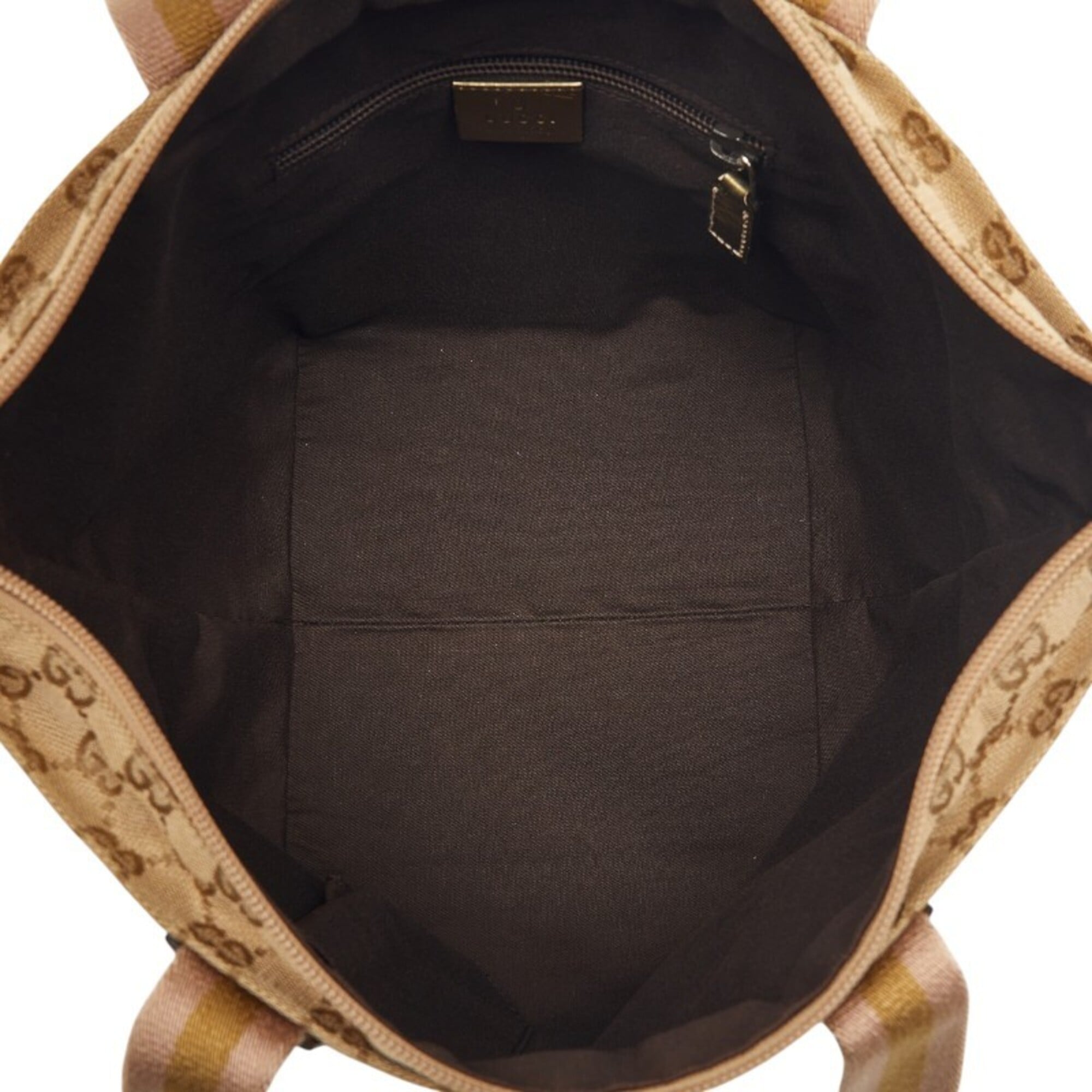 Gucci Beige Gold Canvas Leather Handbag (Pre-Owned)