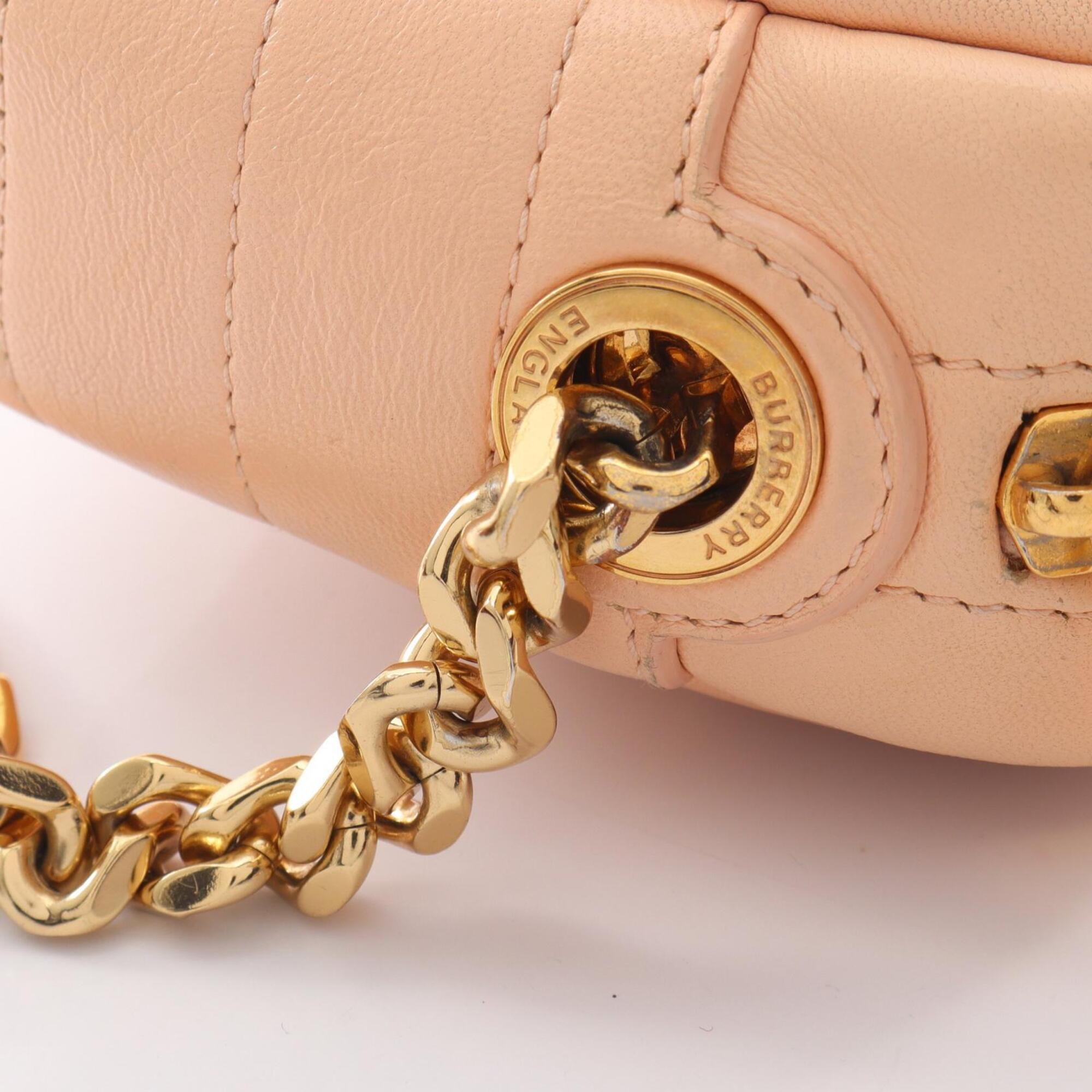 Burberry Pink Leather Handbag Shoulder Bag (Pre-Owned)