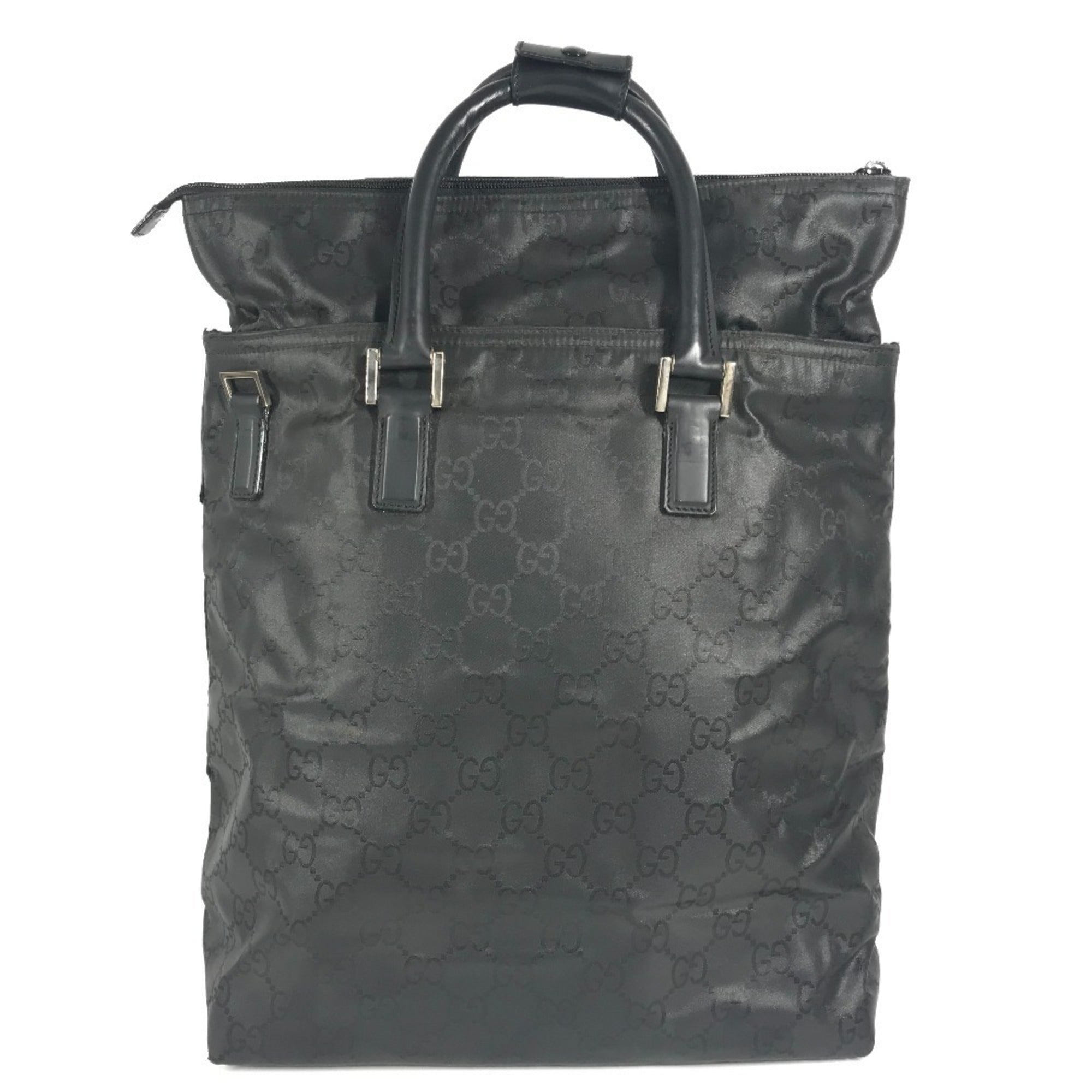 Gucci Black Nylon Handbag Tote Bag (Pre-Owned)
