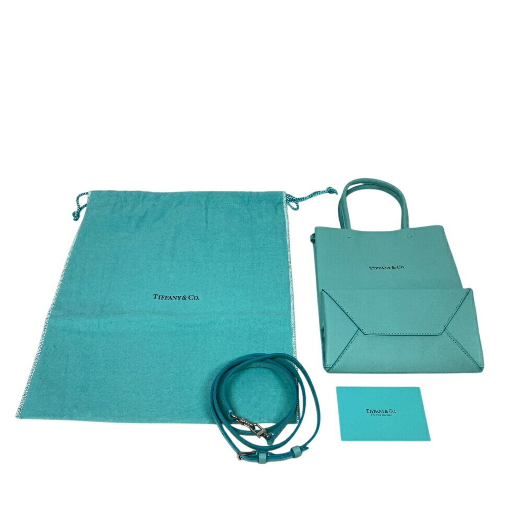Tiffany Tiffany Blue Leather Tote Bag (Pre-Owned)