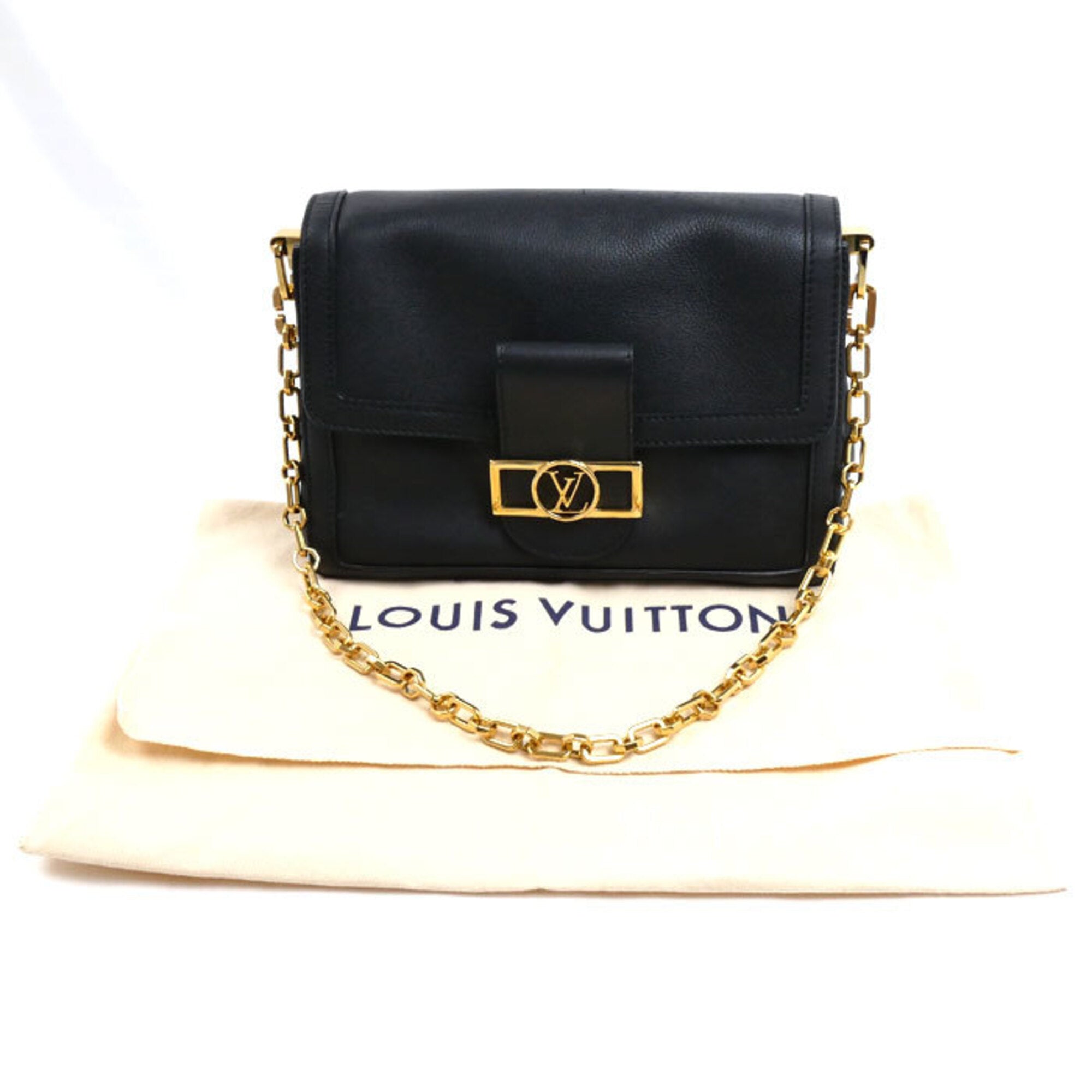 Louis Vuitton Black Leather Shoulder Bag (Pre-Owned)