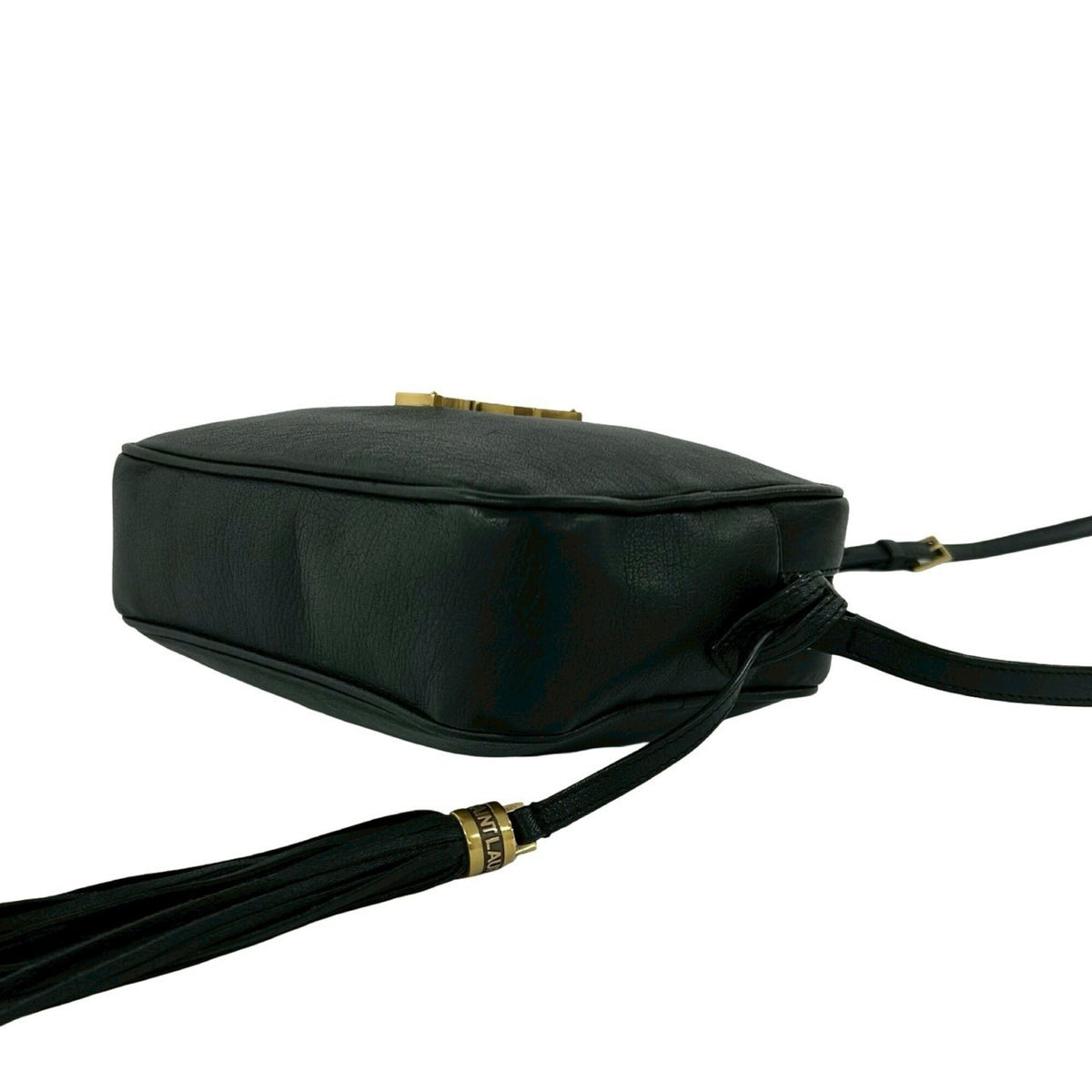 Saint Laurent Black Leather Pochette Shoulder Bag (Pre-Owned)