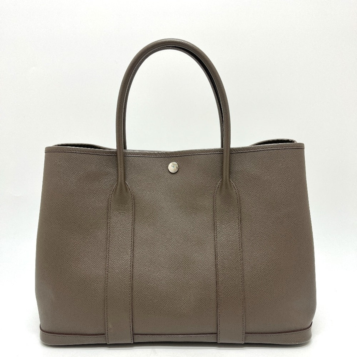 Hermes Garden Gray Epsom Leather Handbag Tote Bag (Pre-Owned)