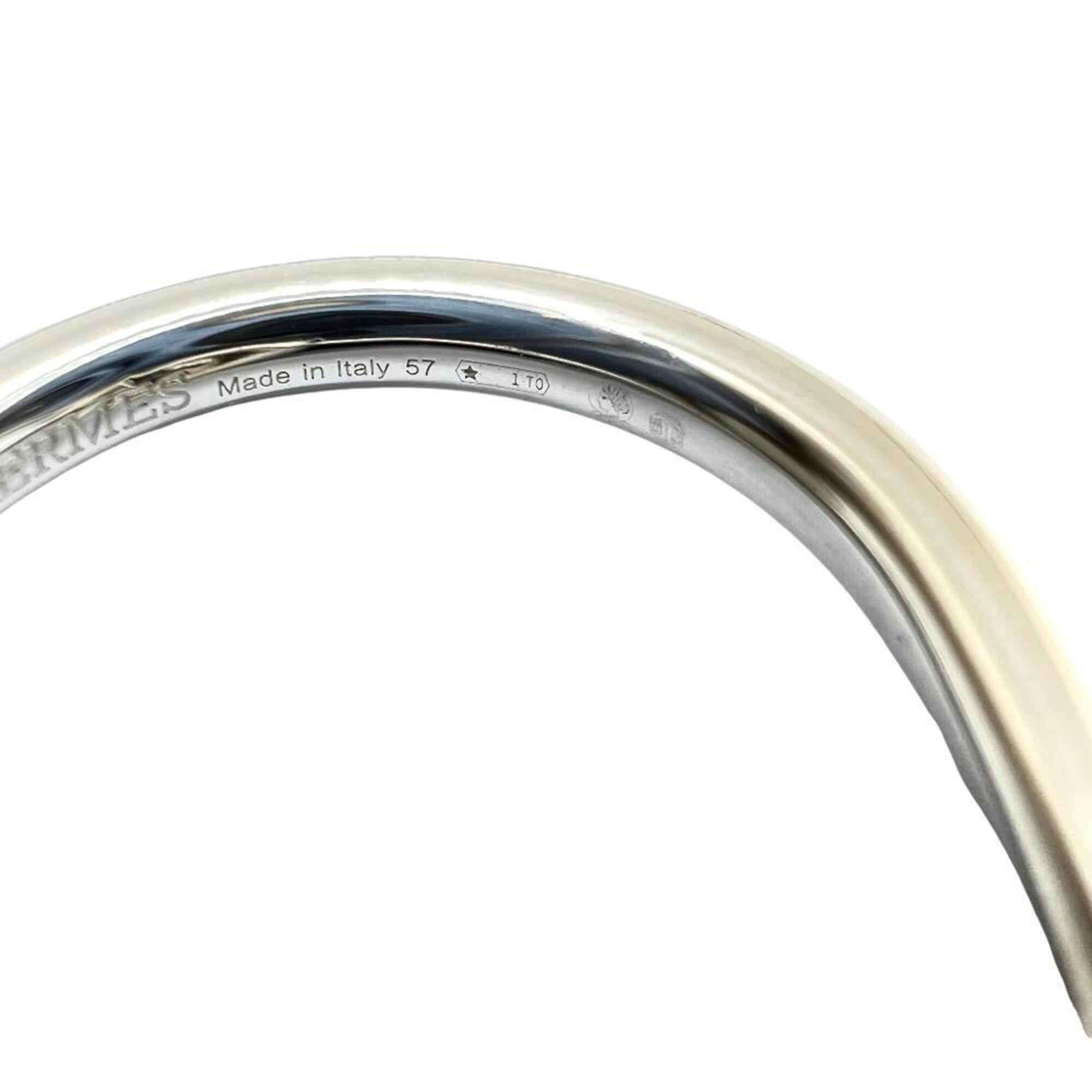 Hermes Silver Silver 925 Band Ring (Pre-Owned)