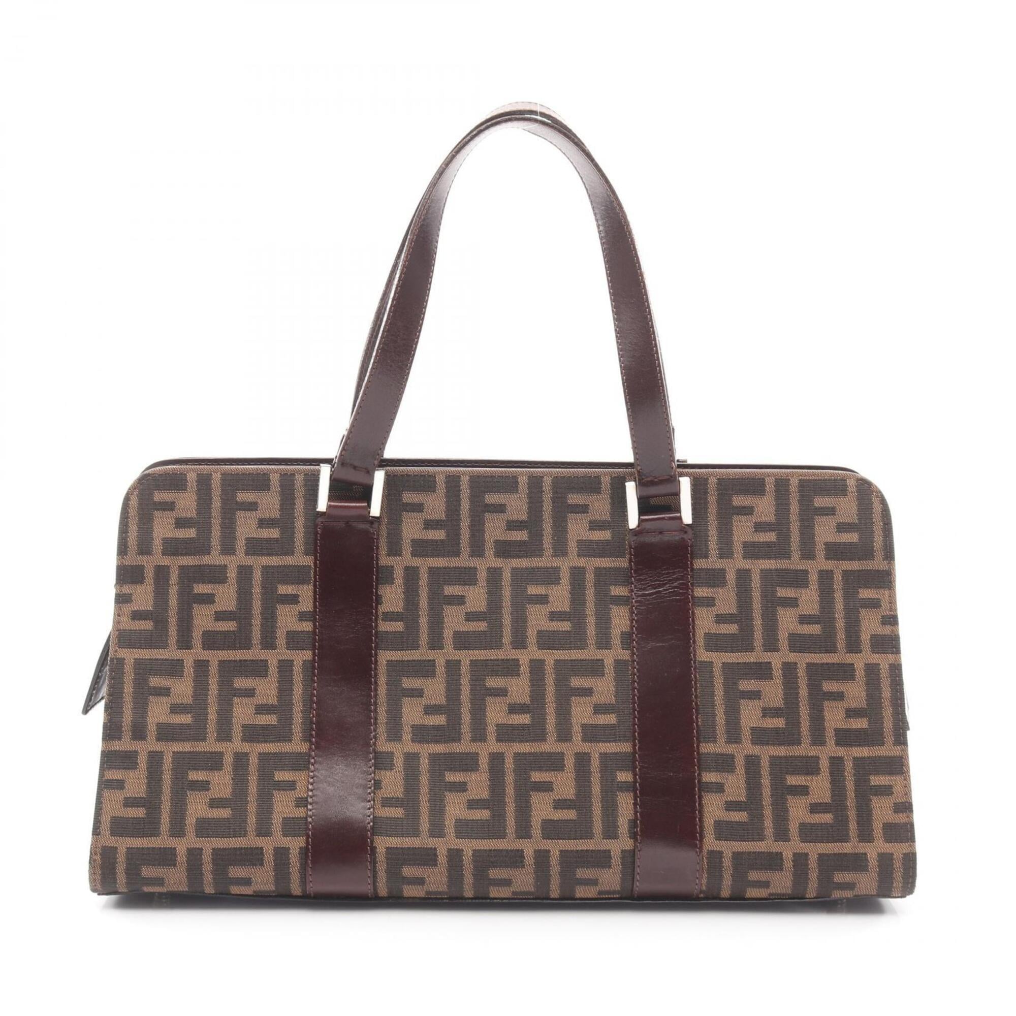 Fendi Brown Canvas Leather Handbag (Pre-Owned)