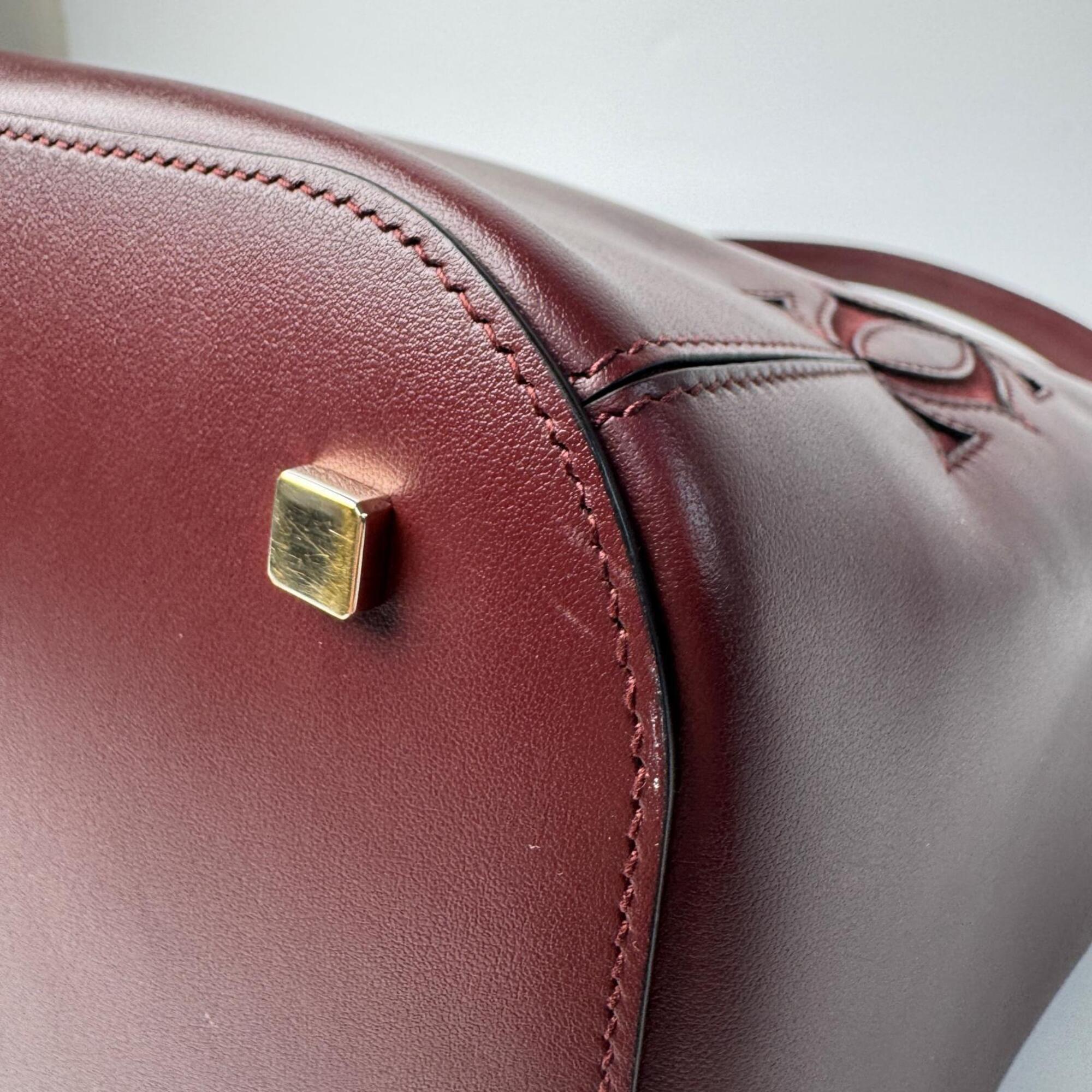 Cartier Bordeaux Leather Shoulder Bag (Pre-Owned)