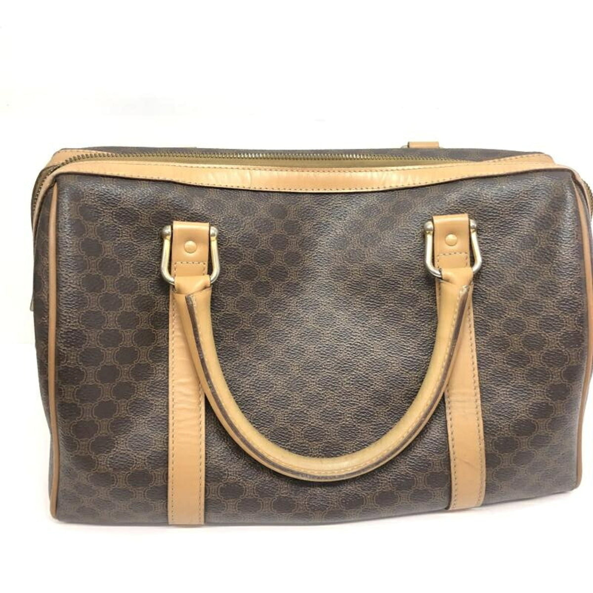 Celine Macadam Brown Boston Bag Handbag (Pre-Owned)