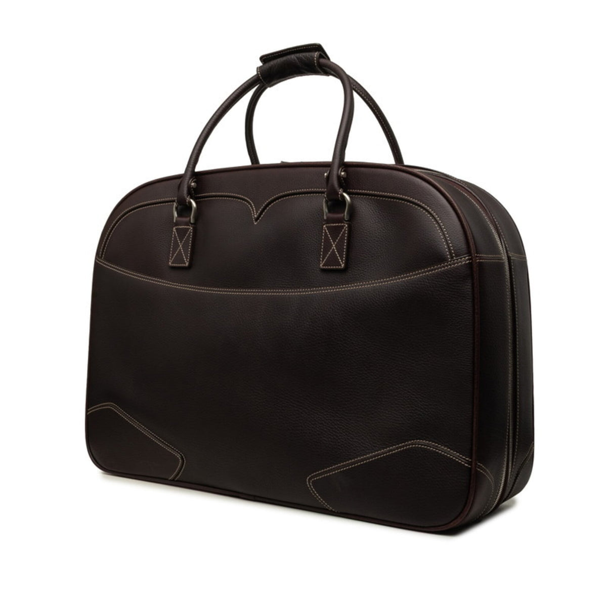 Salvatore Ferragamo Brown Leather Boston Bag (Pre-Owned)