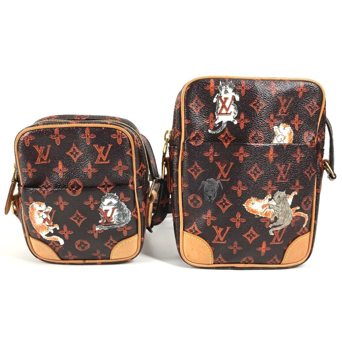 Louis Vuitton Brown Orange Monogram Pochette Shoulder Bag (Pre-Owned)