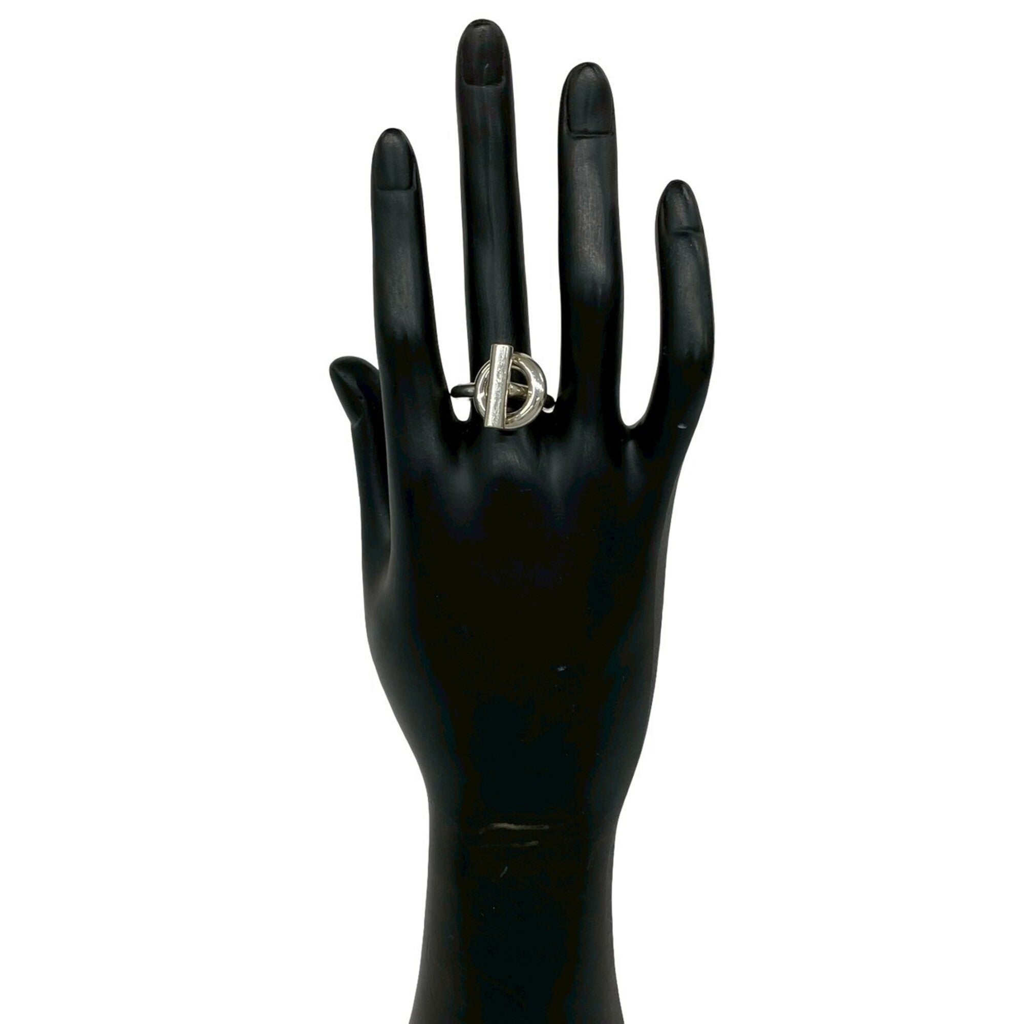 Hermes Silver Silver 925 Band Ring (Pre-Owned)