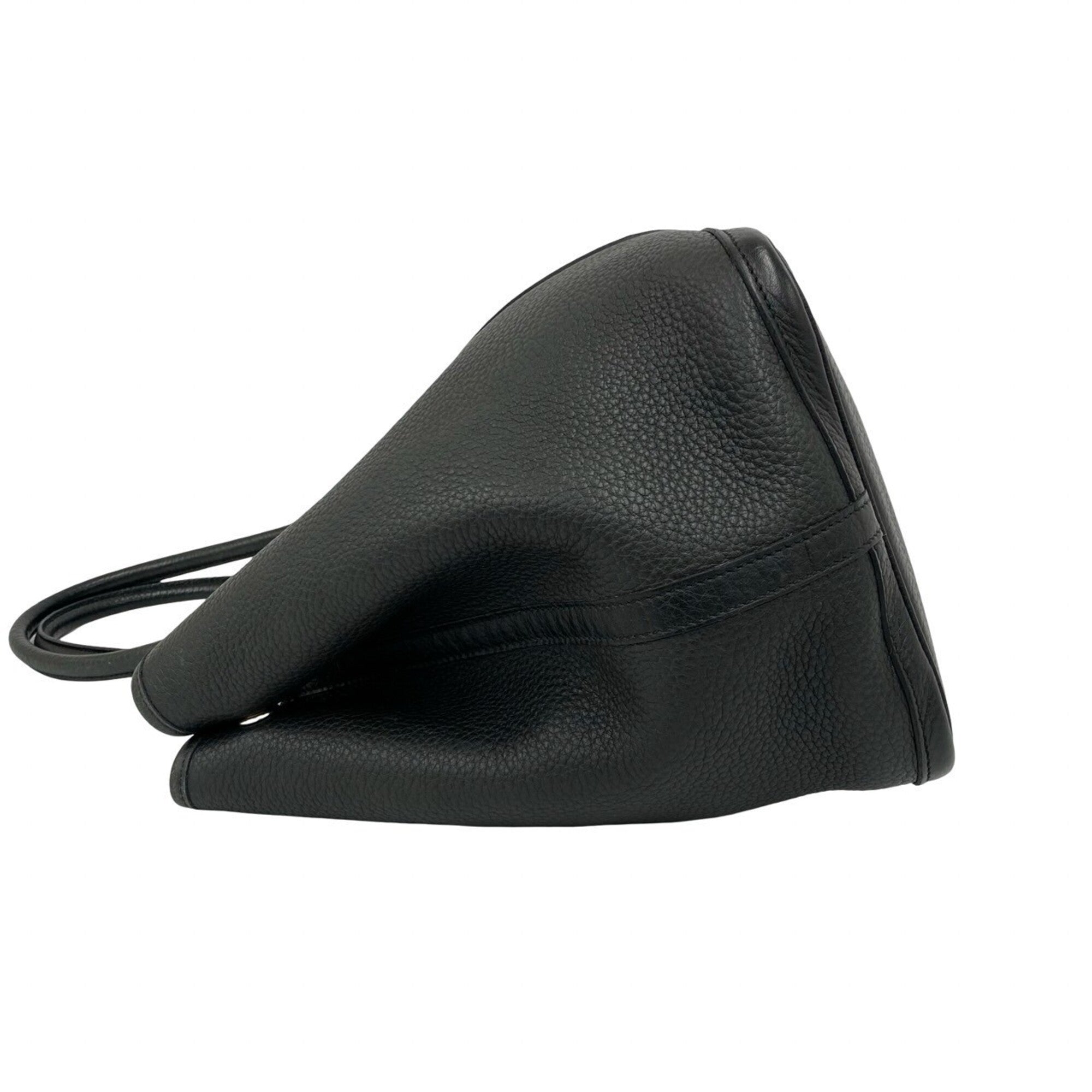Hermes Black Negonda Leather Handbag Tote Bag (Pre-Owned)