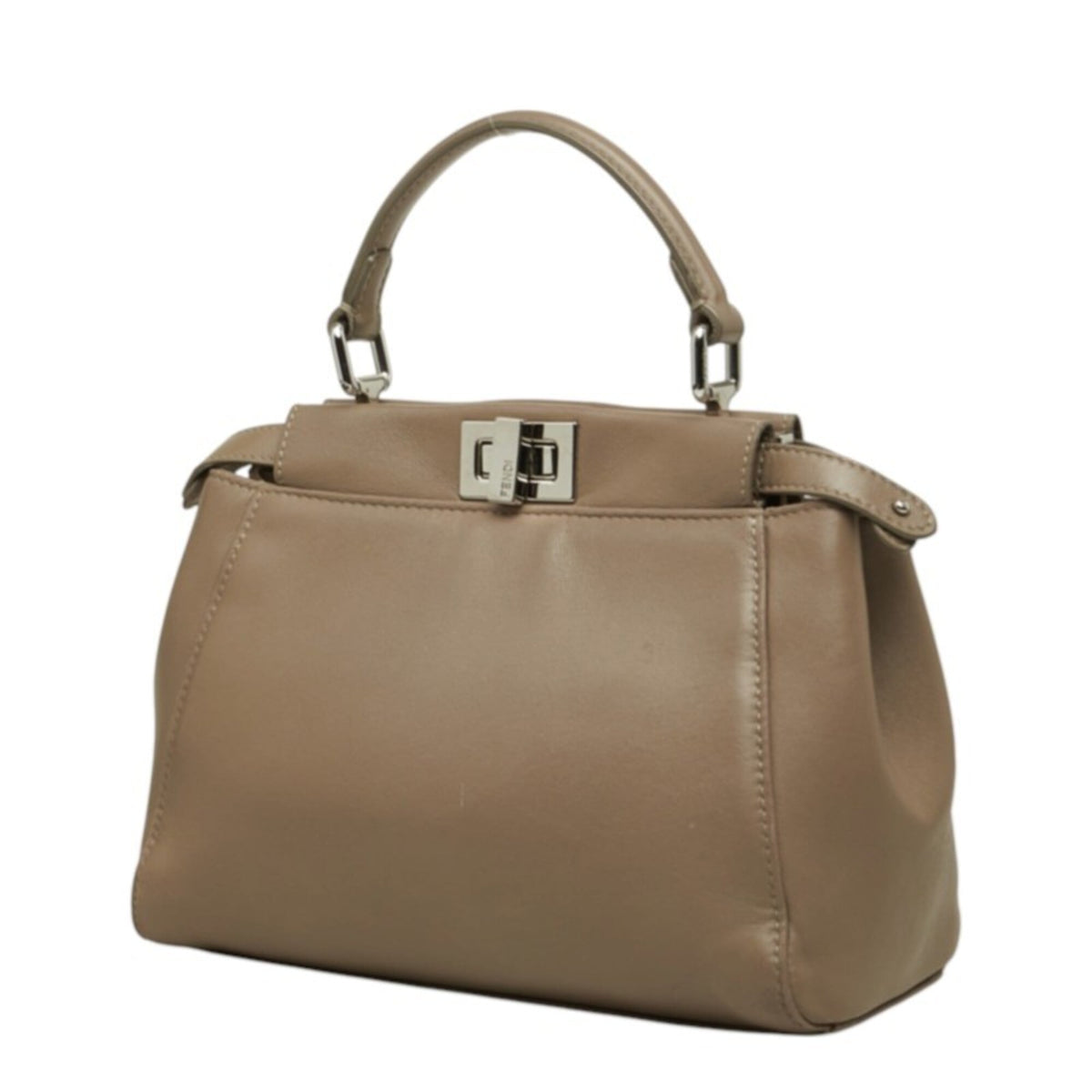 Fendi Selleria Grayish Leather Handbag Shoulder Bag (Pre-Owned)