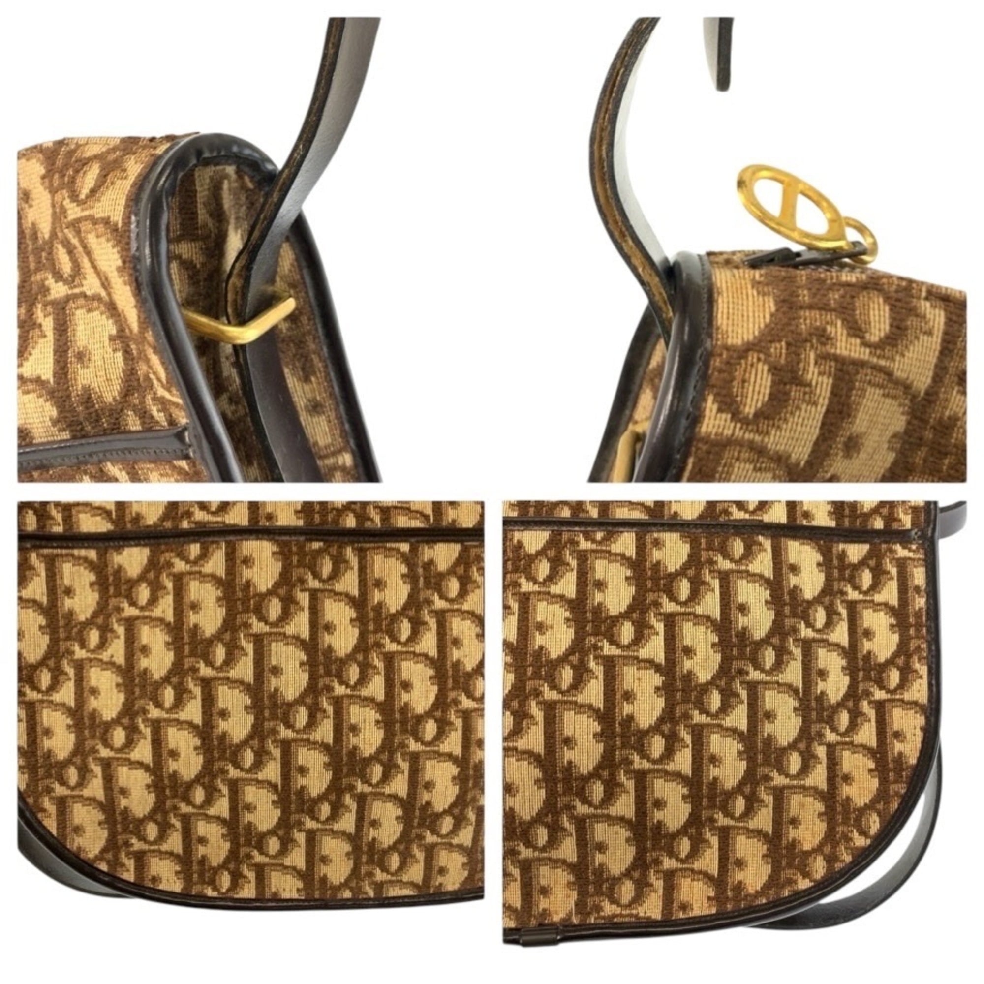 Christian Dior Brown Canvas Leather Handbag (Pre-Owned)