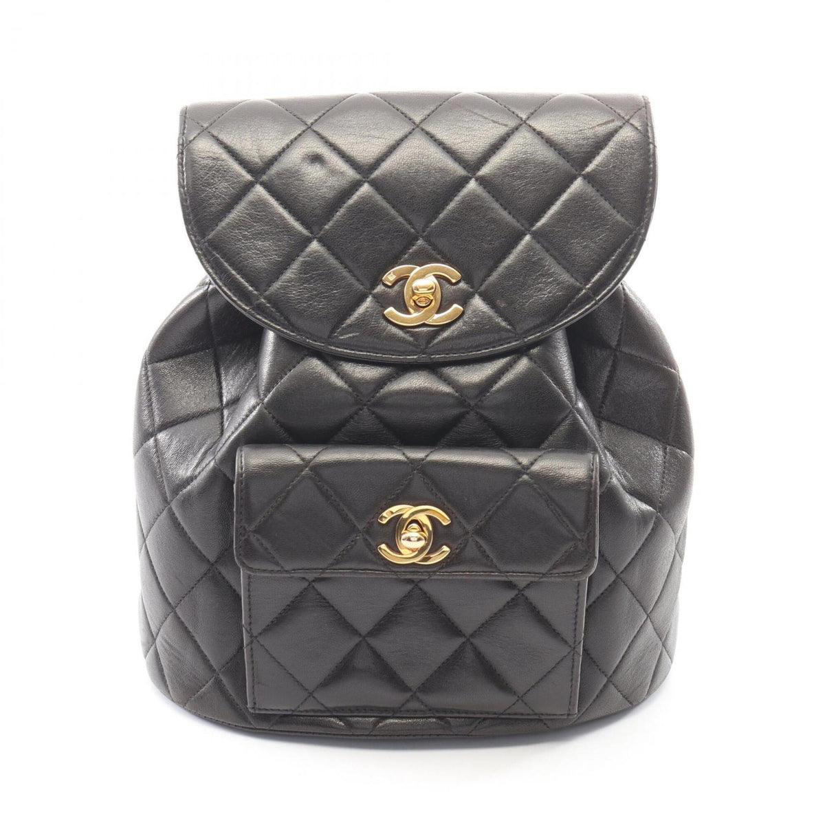 Chanel Black Leather Backpack Handbag (Pre-Owned)
