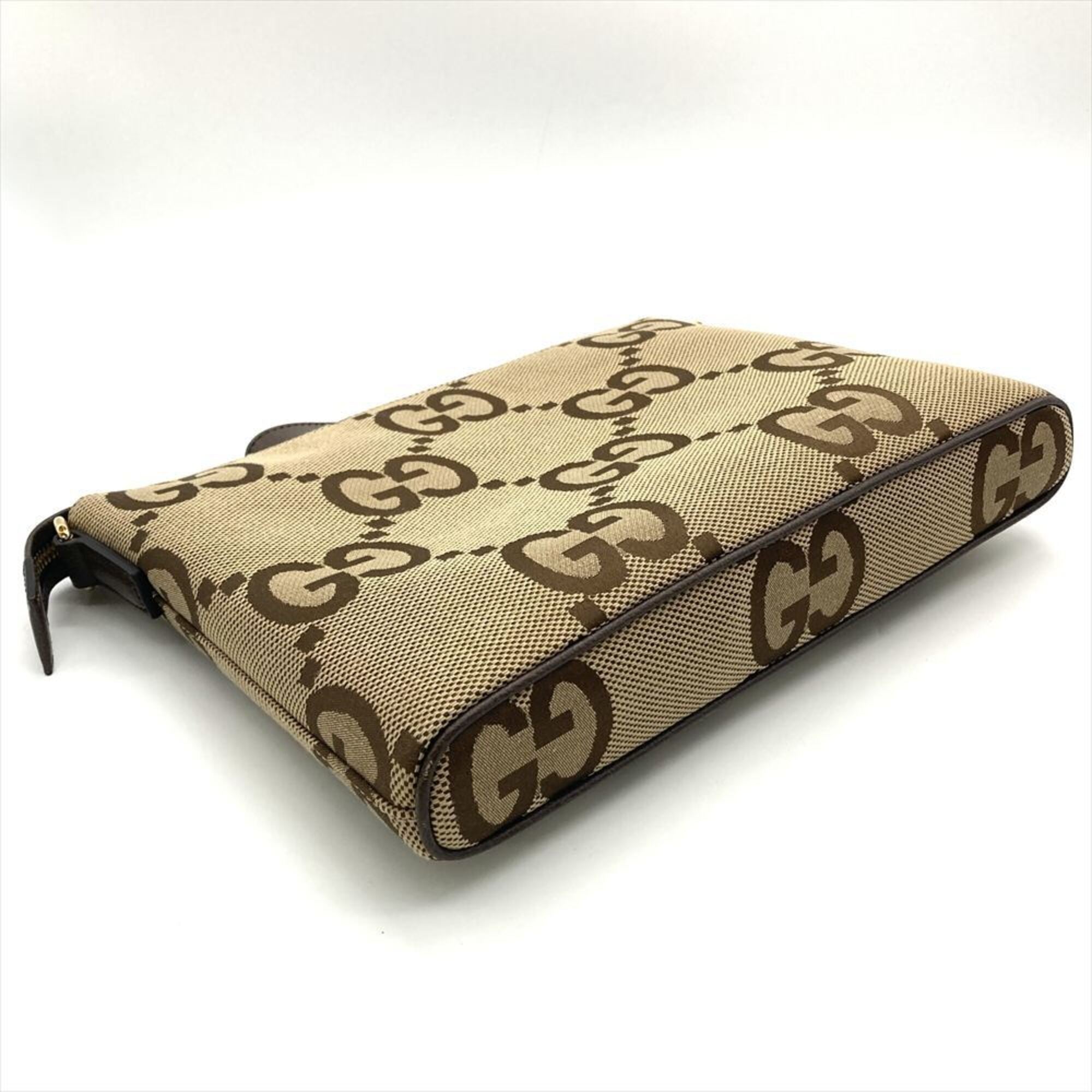 Gucci Beige Gg Canvas Canvas Shoulder Bag (Pre-Owned)