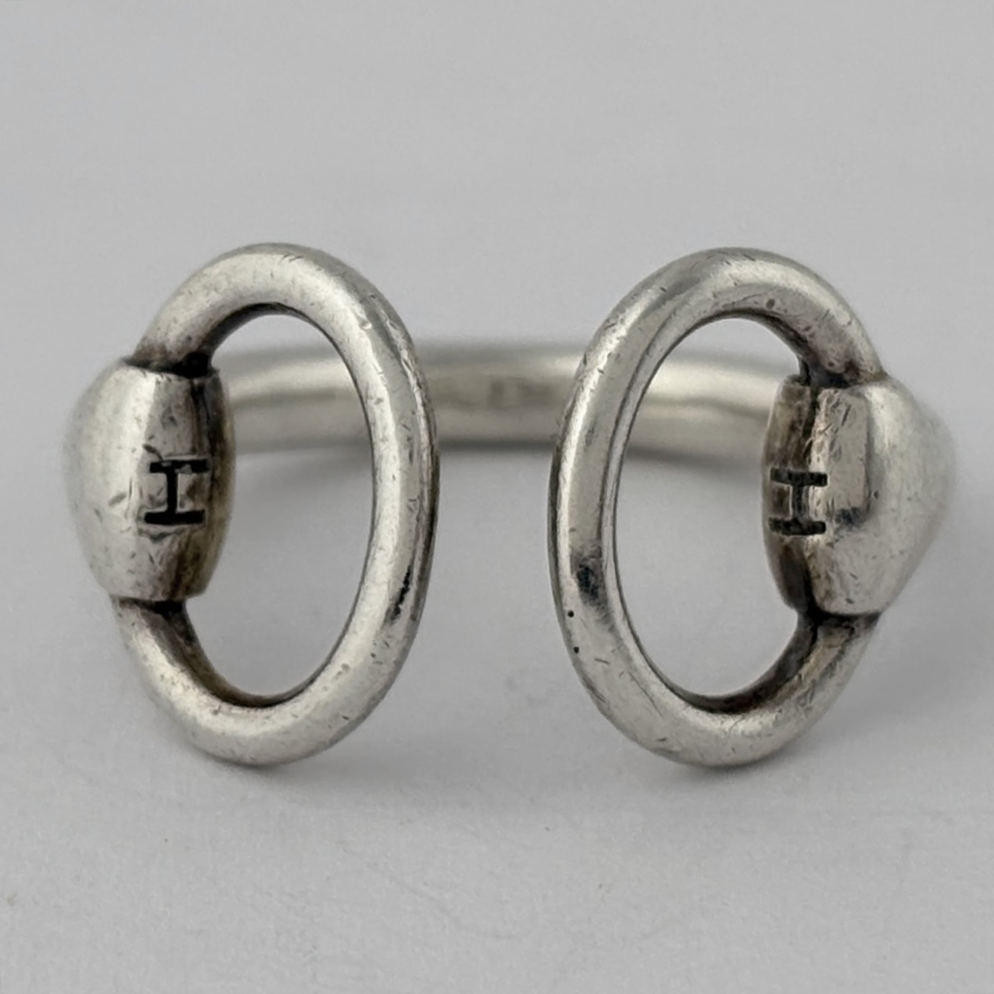 Hermes Silver 925 Band Ring (Pre-Owned)