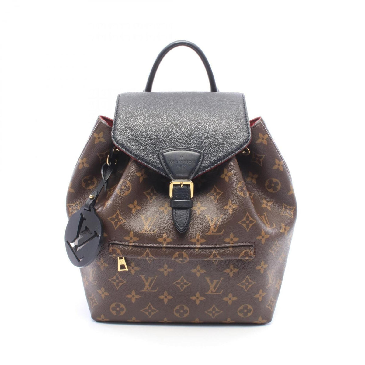 Louis Vuitton Black Brown Pvc Leather Backpack Handbag (Pre-Owned)