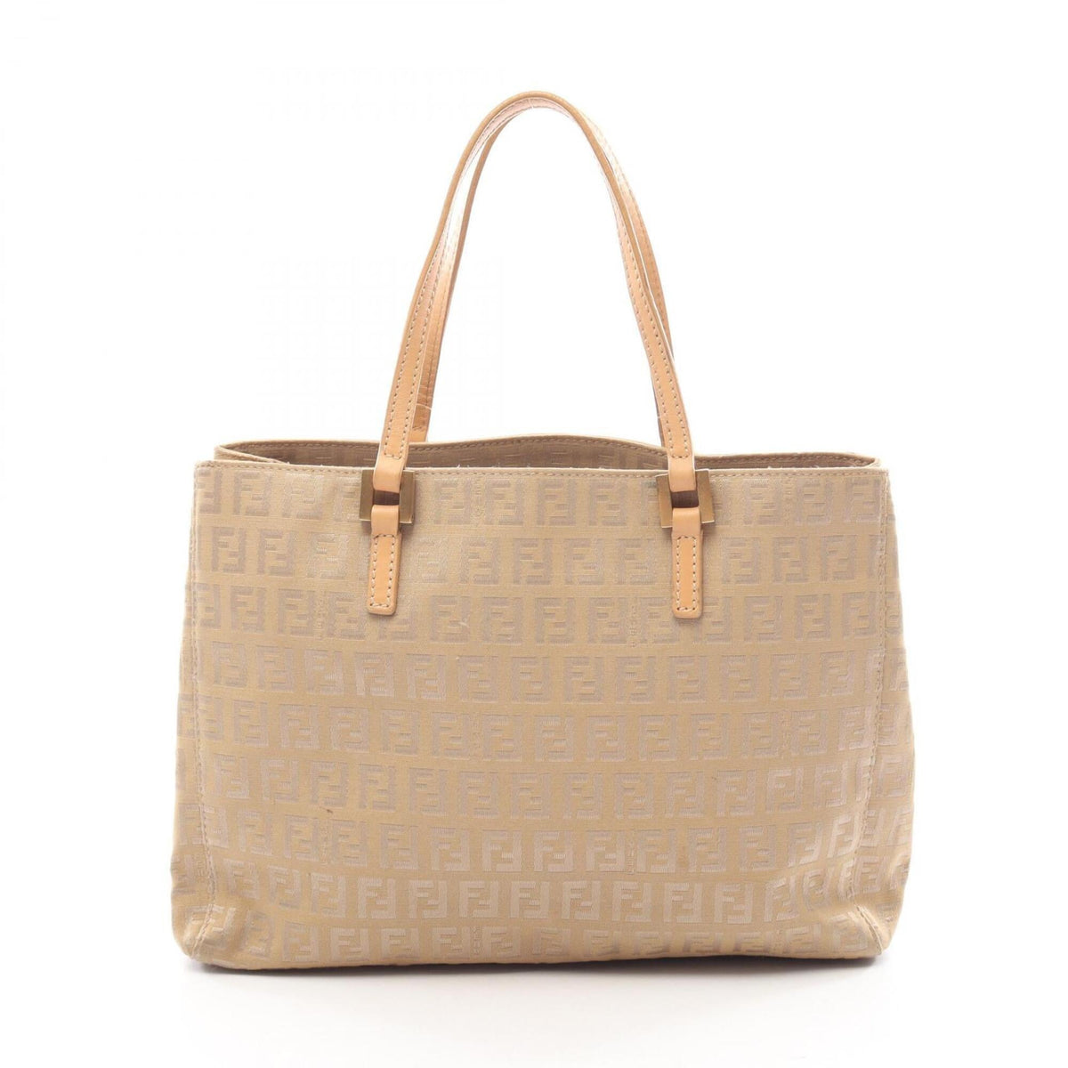 Fendi Beige Canvas Leather Handbag (Pre-Owned)