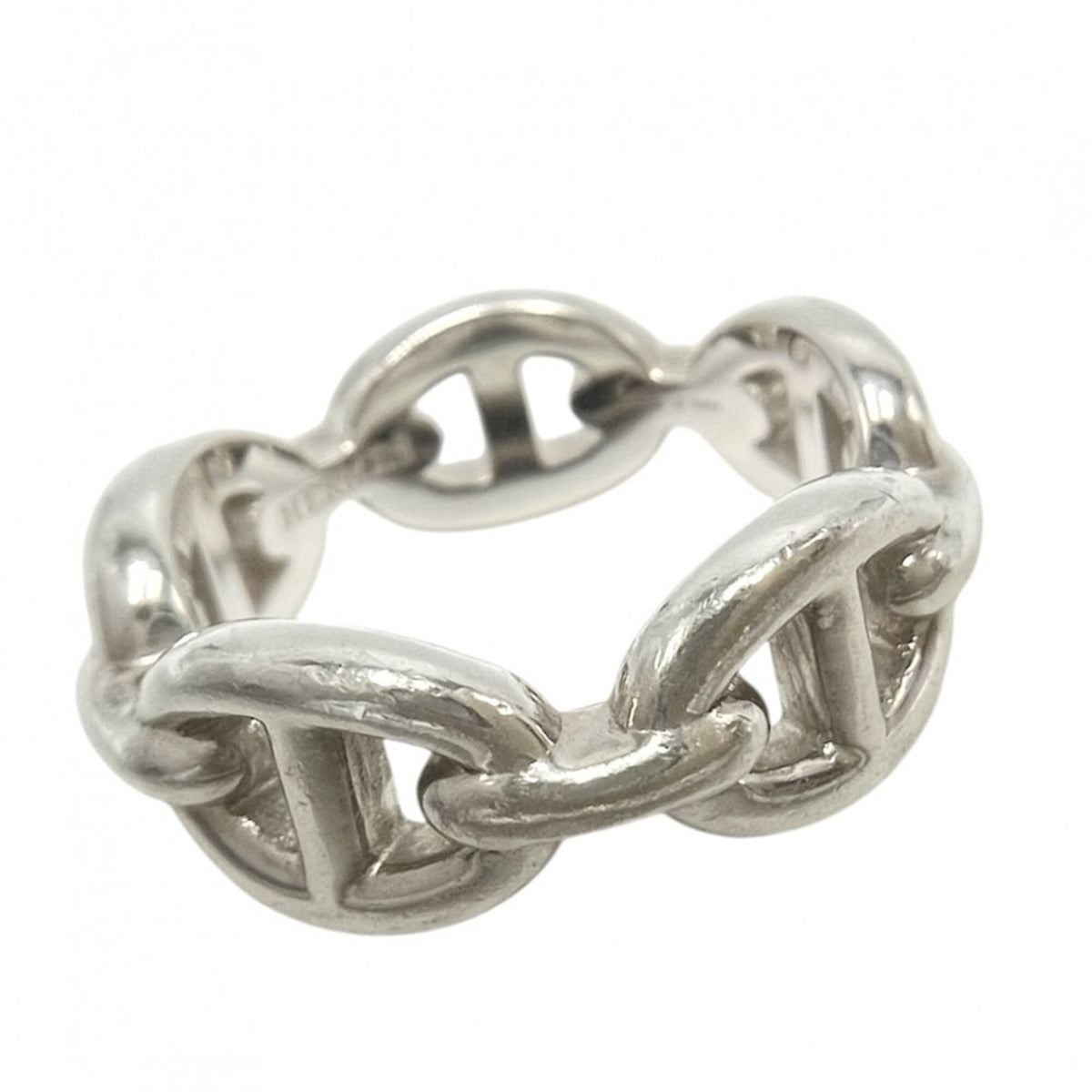 Hermes Silver 925 Band Ring (Pre-Owned)
