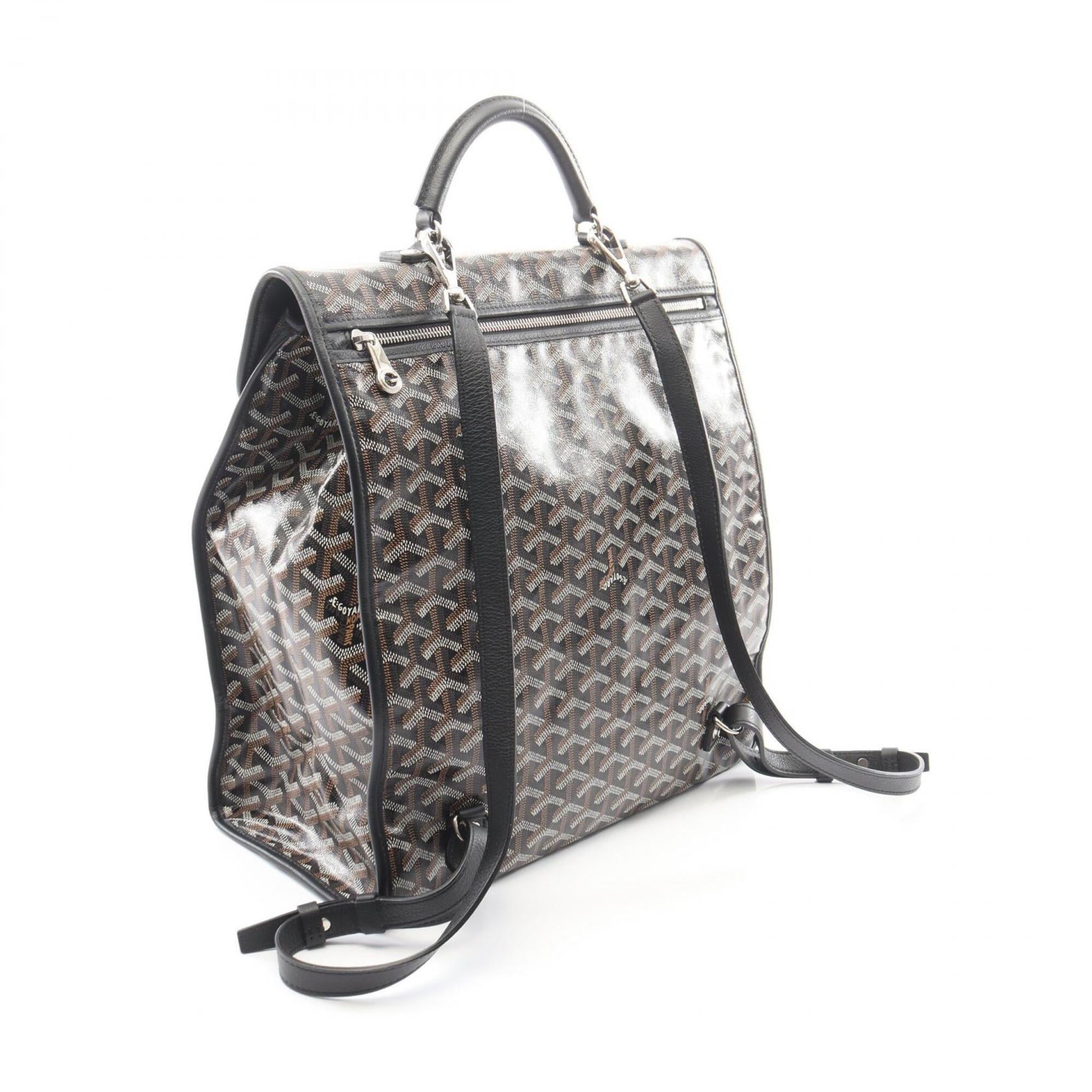 Goyard Black Multi-Color Coated Canvas Pvc Leather Backpack Handbag (Pre-Owned)