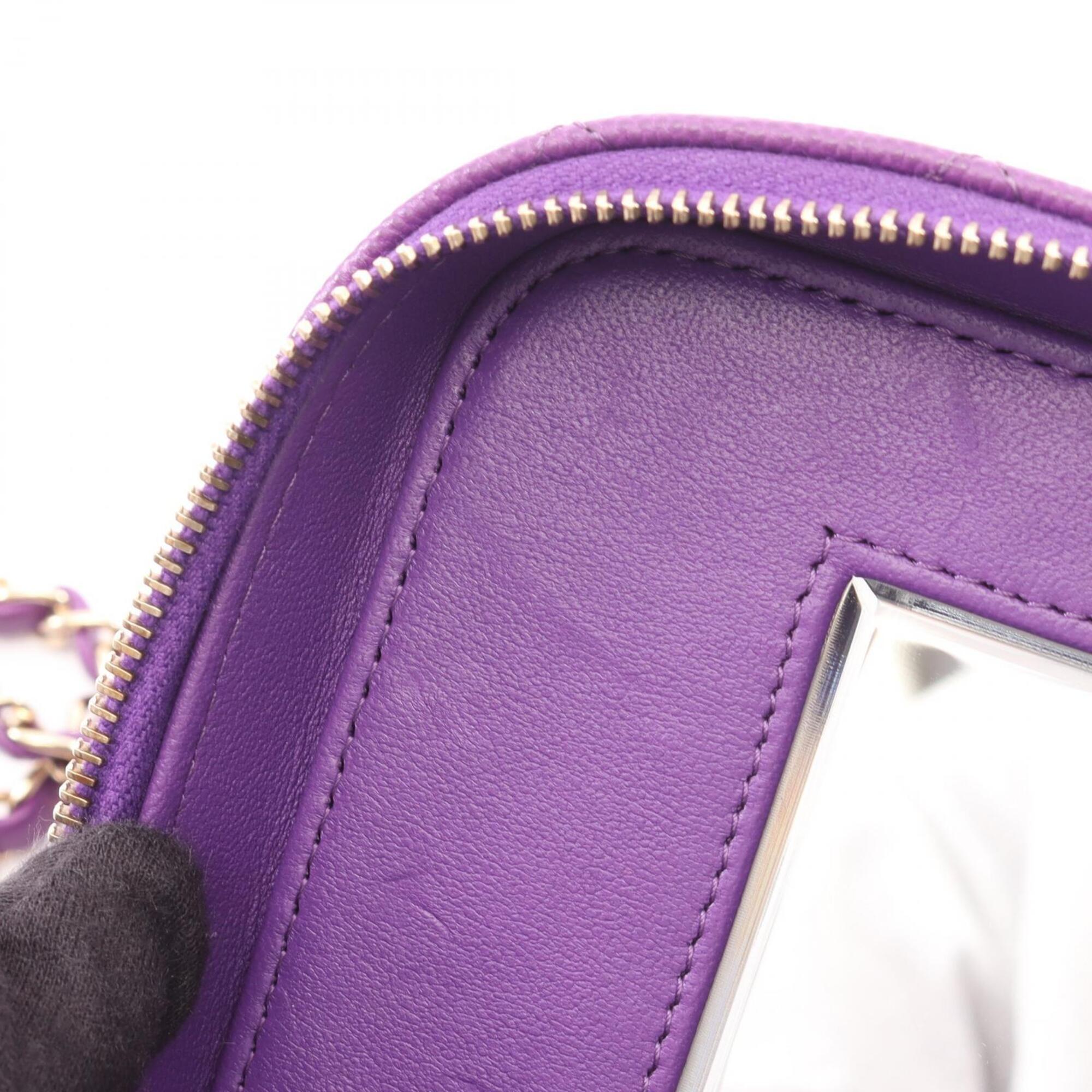 Chanel Purple Grained Calfskin Handbag Shoulder Bag Vanity Bag (Pre-Owned)