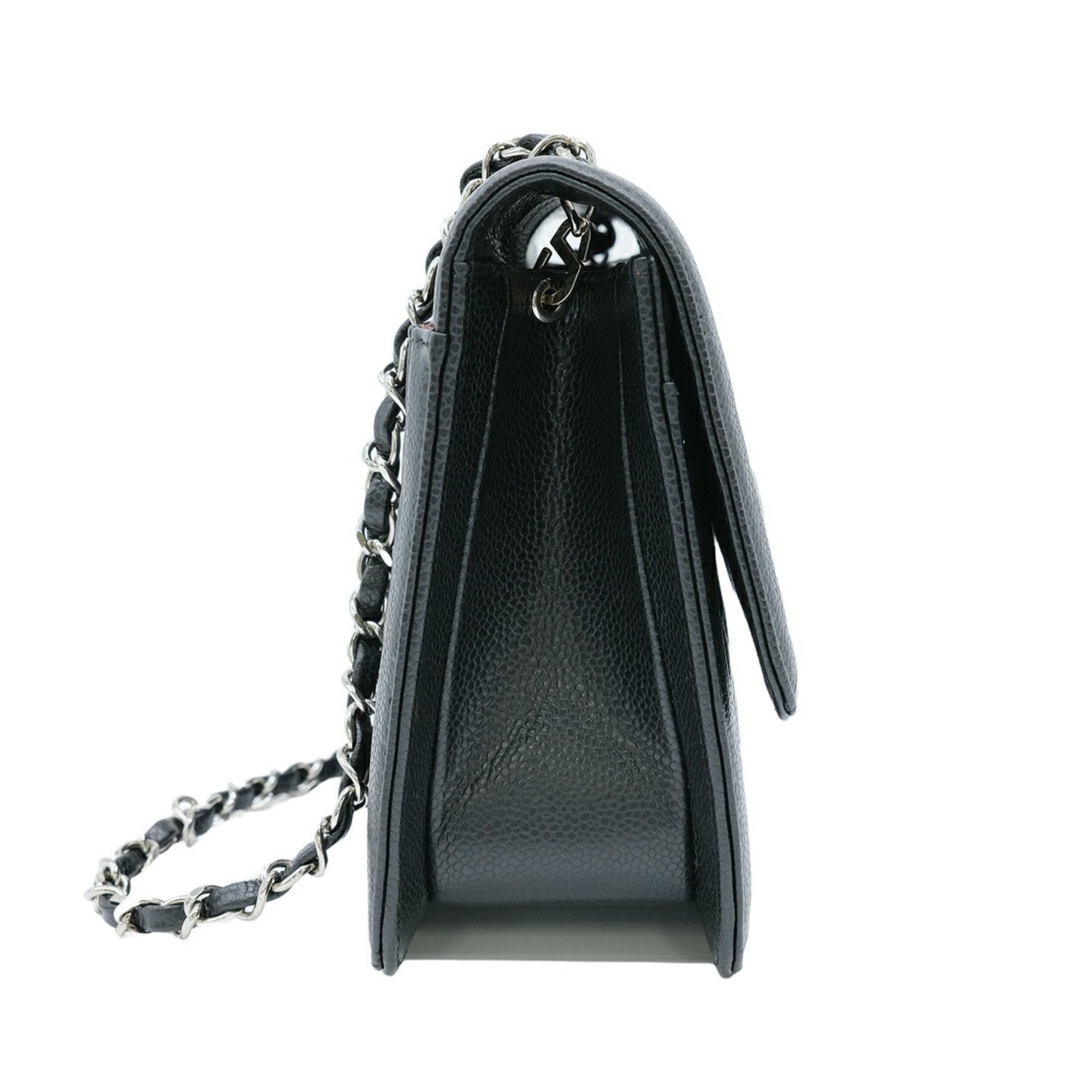 Chanel Black Caviar Leather Shoulder Bag (Pre-Owned)