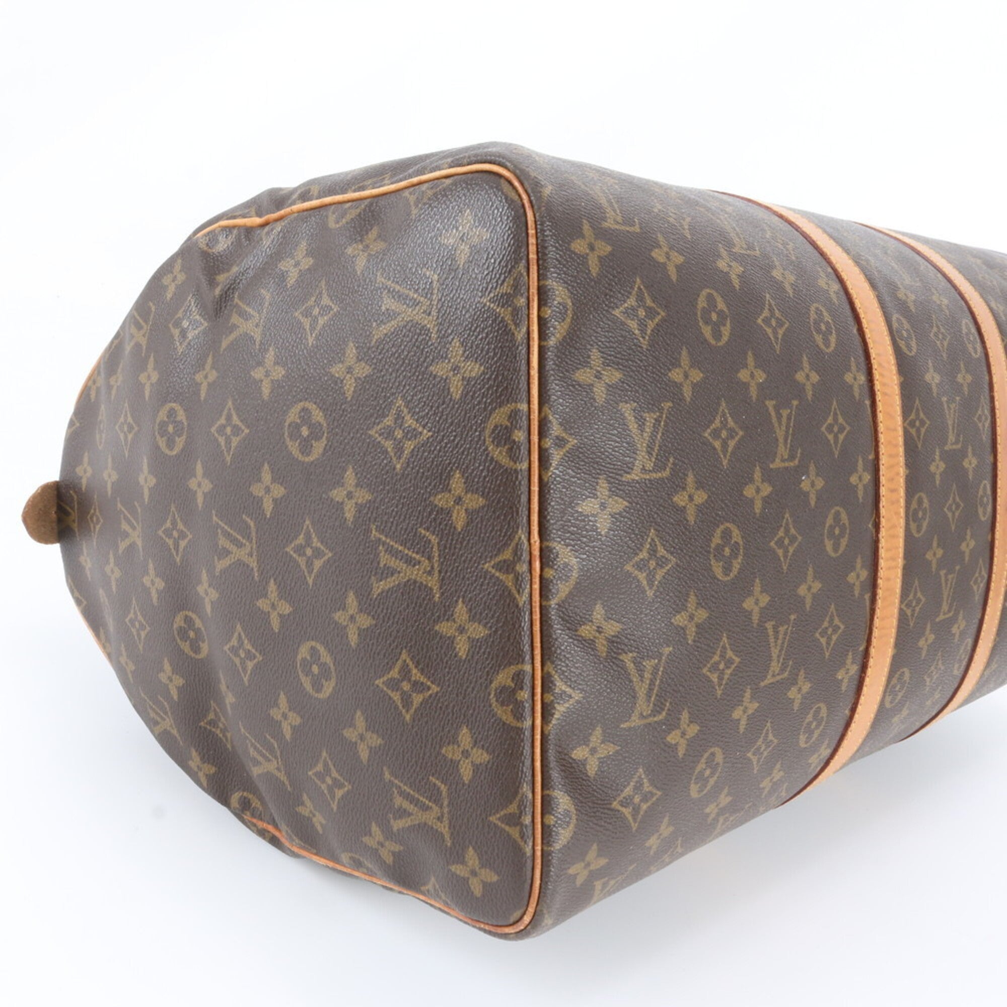 Louis Vuitton Brown Leather Coated Canvas Boston Bag Tote Bag (Pre-Owned)