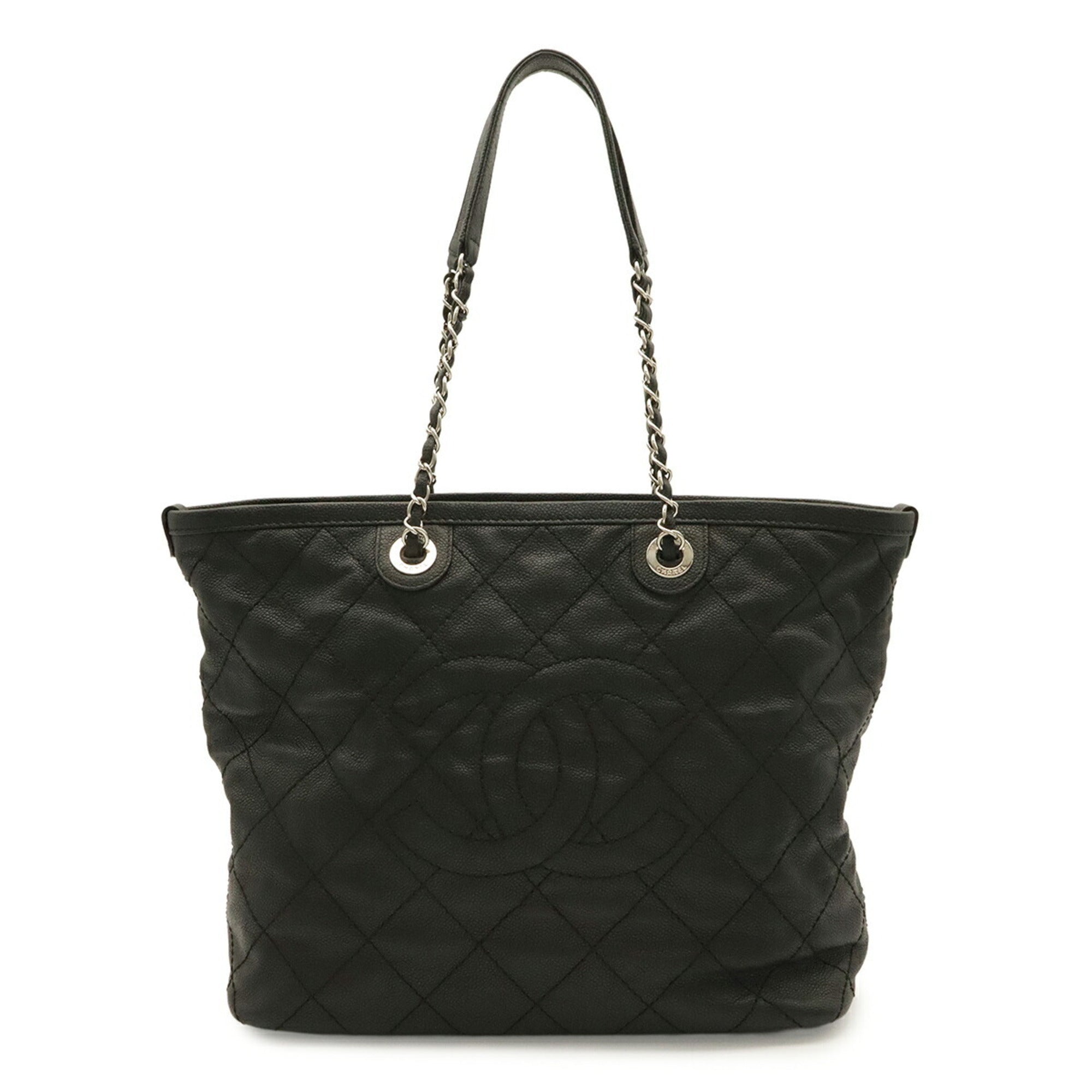 Chanel Black Grained Calfskin Shoulder Bag (Pre-Owned)