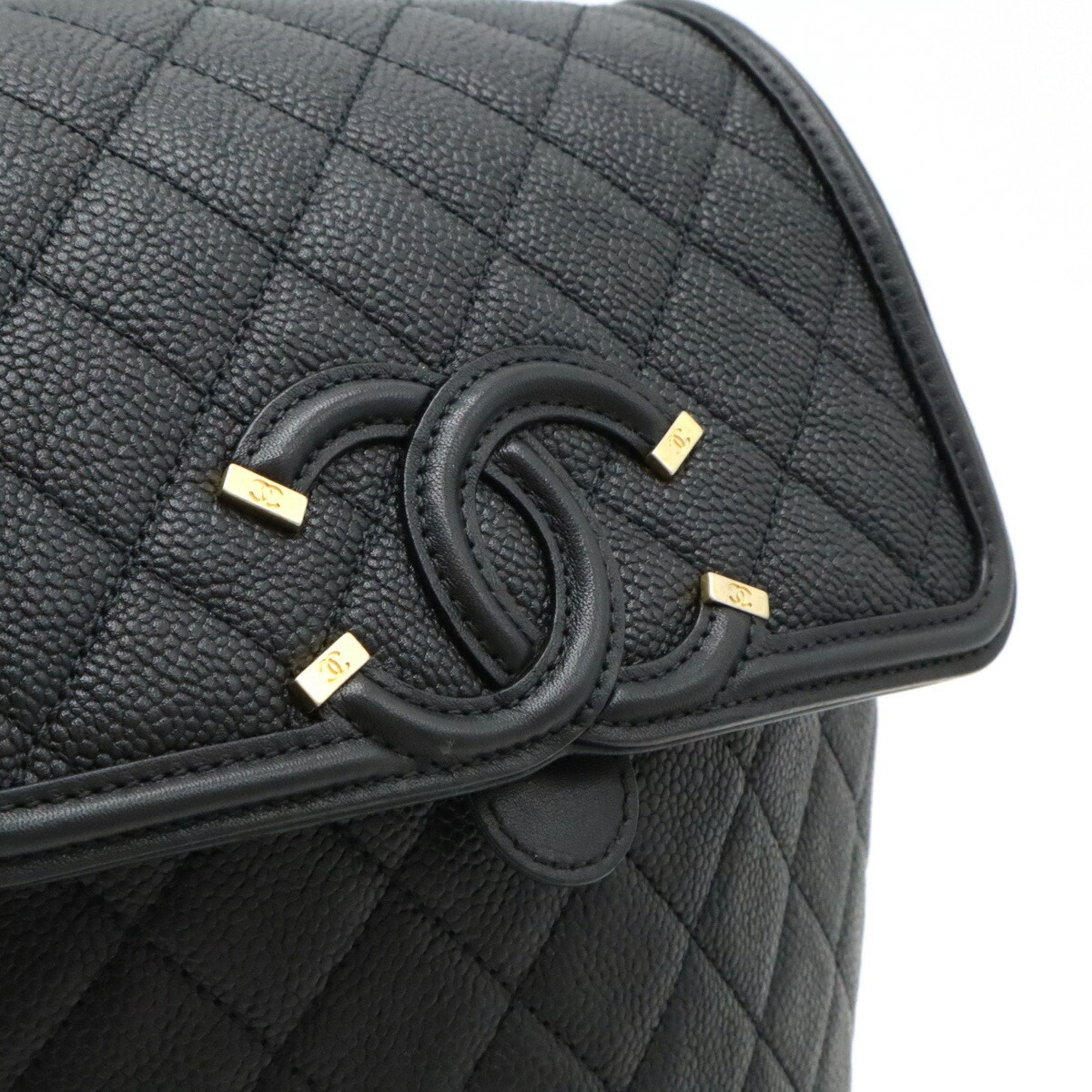 Chanel Caviar Skin Black Caviar Leather Backpack (Pre-Owned)