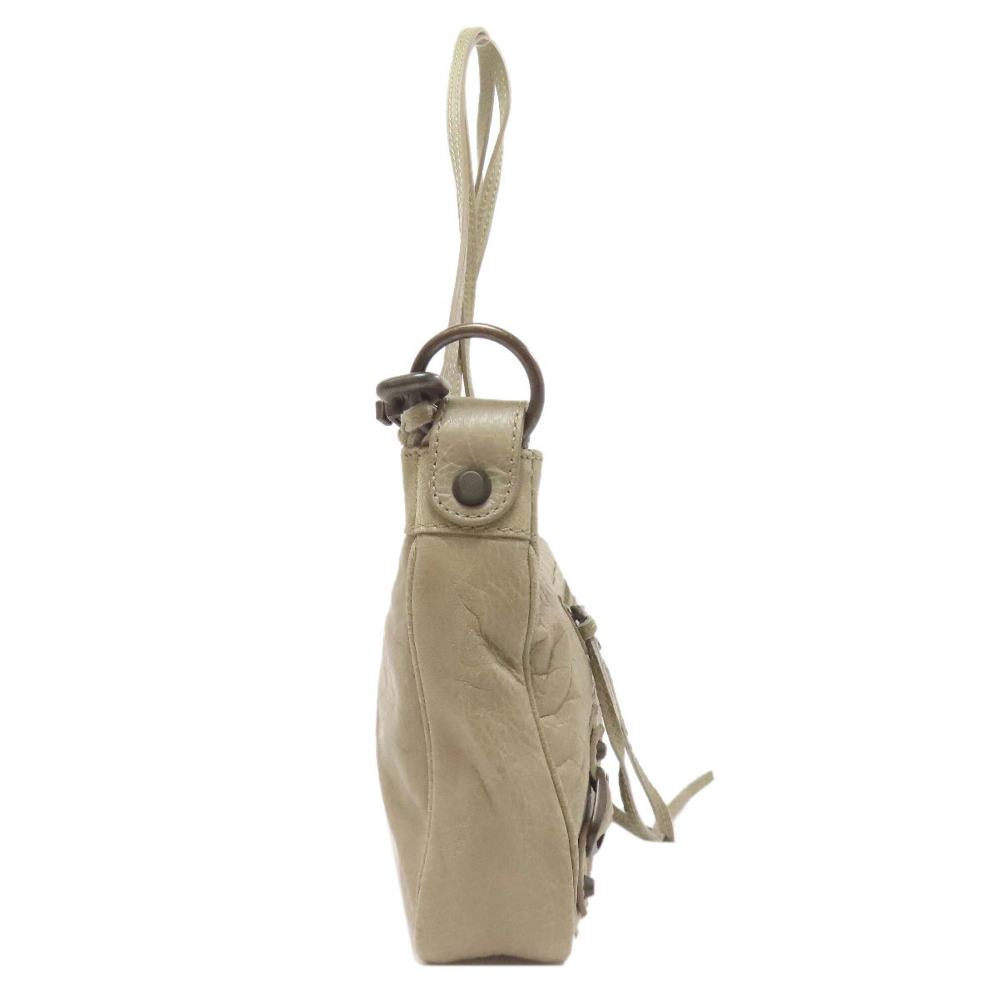 Balenciaga Hip Grayish Leather Shoulder Bag (Pre-Owned)
