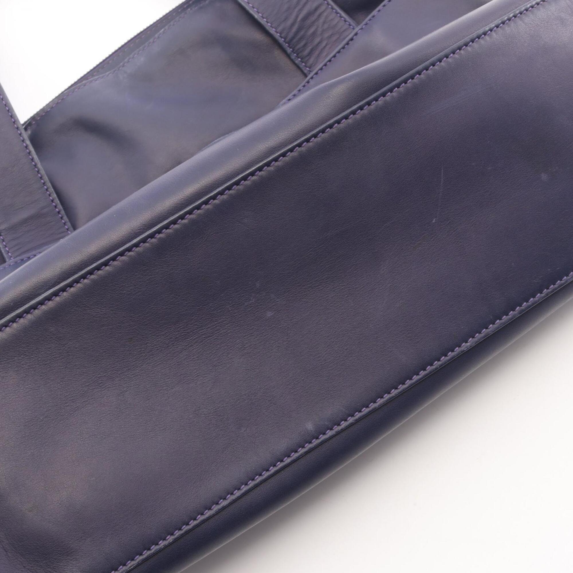 Celine Navy Leather Handbag Tote Bag (Pre-Owned)