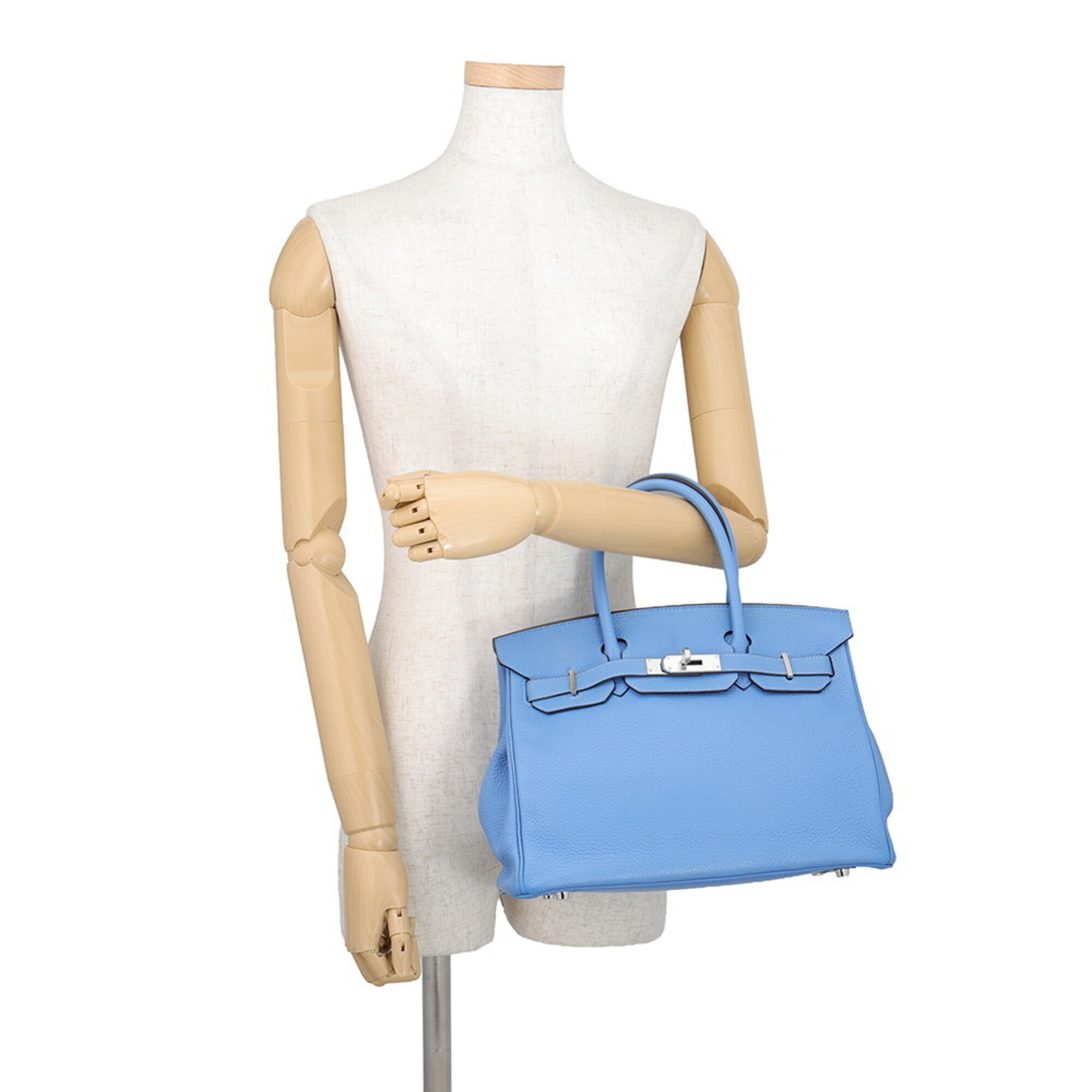 Hermes Birkin Blue Paradise Taurillon Clemence Leather Handbag (Pre-Owned)