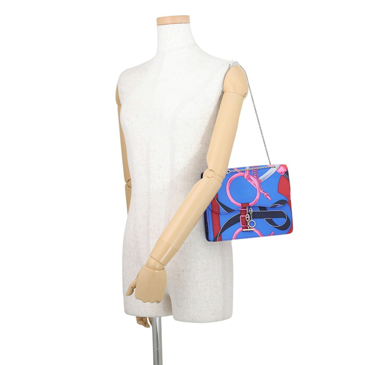 Hermes Kara Blue Multi-Color Silk Handbag Shoulder Bag (Pre-Owned)