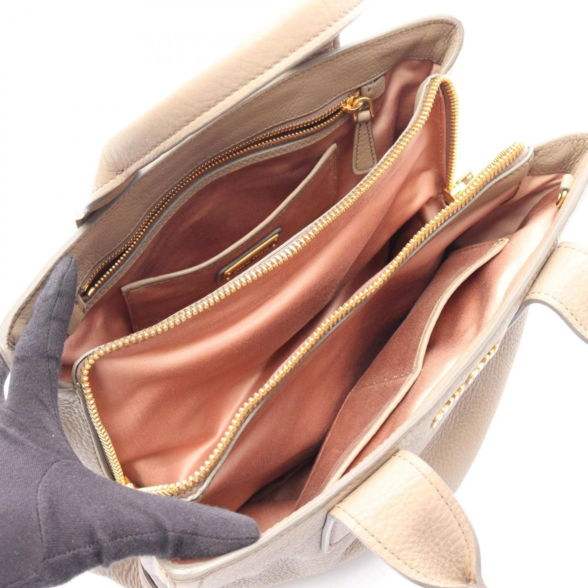 Miu Miu Beige Leather Handbag (Pre-Owned)