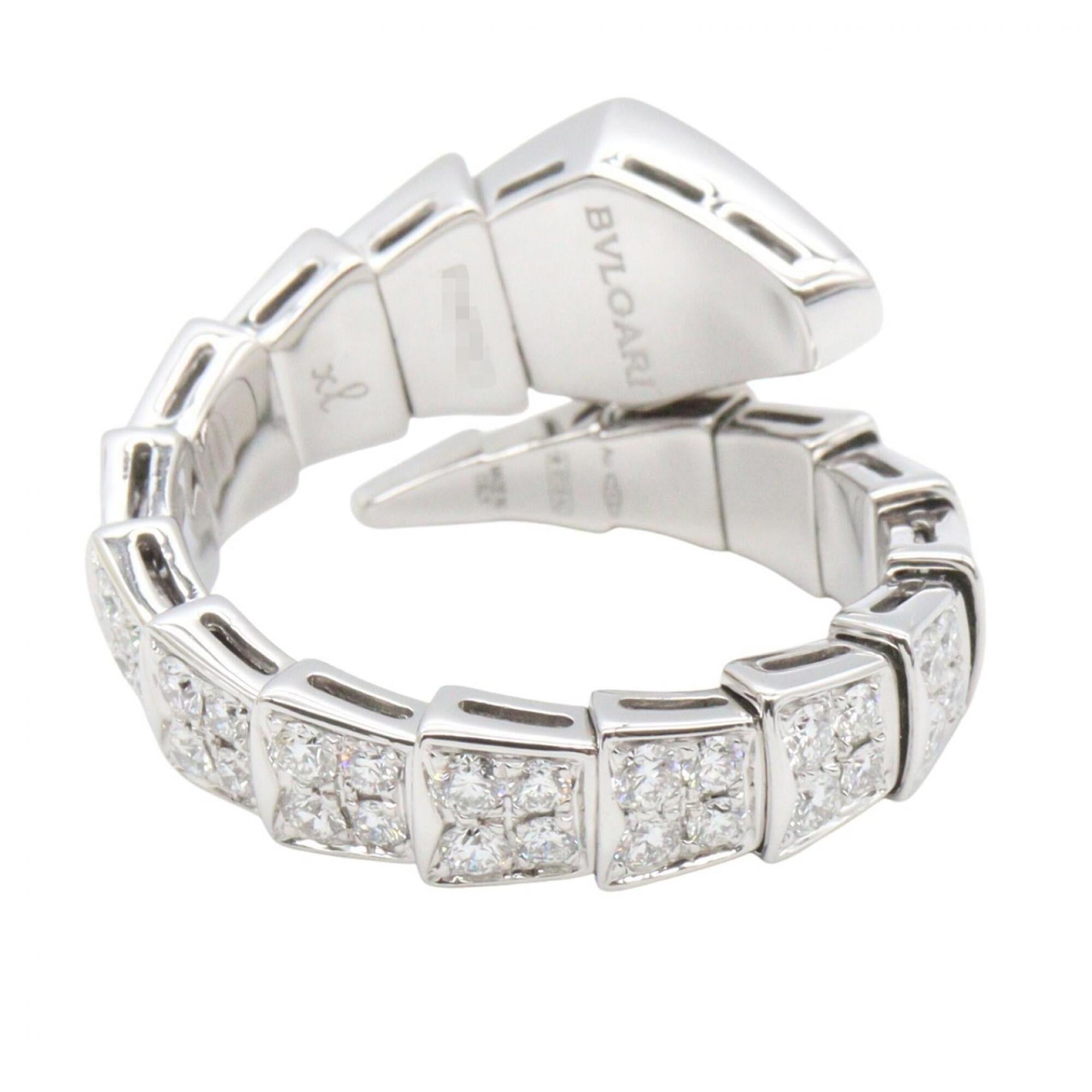 Bvlgari Silver Clear White Gold (18K) Band Ring (Pre-Owned)