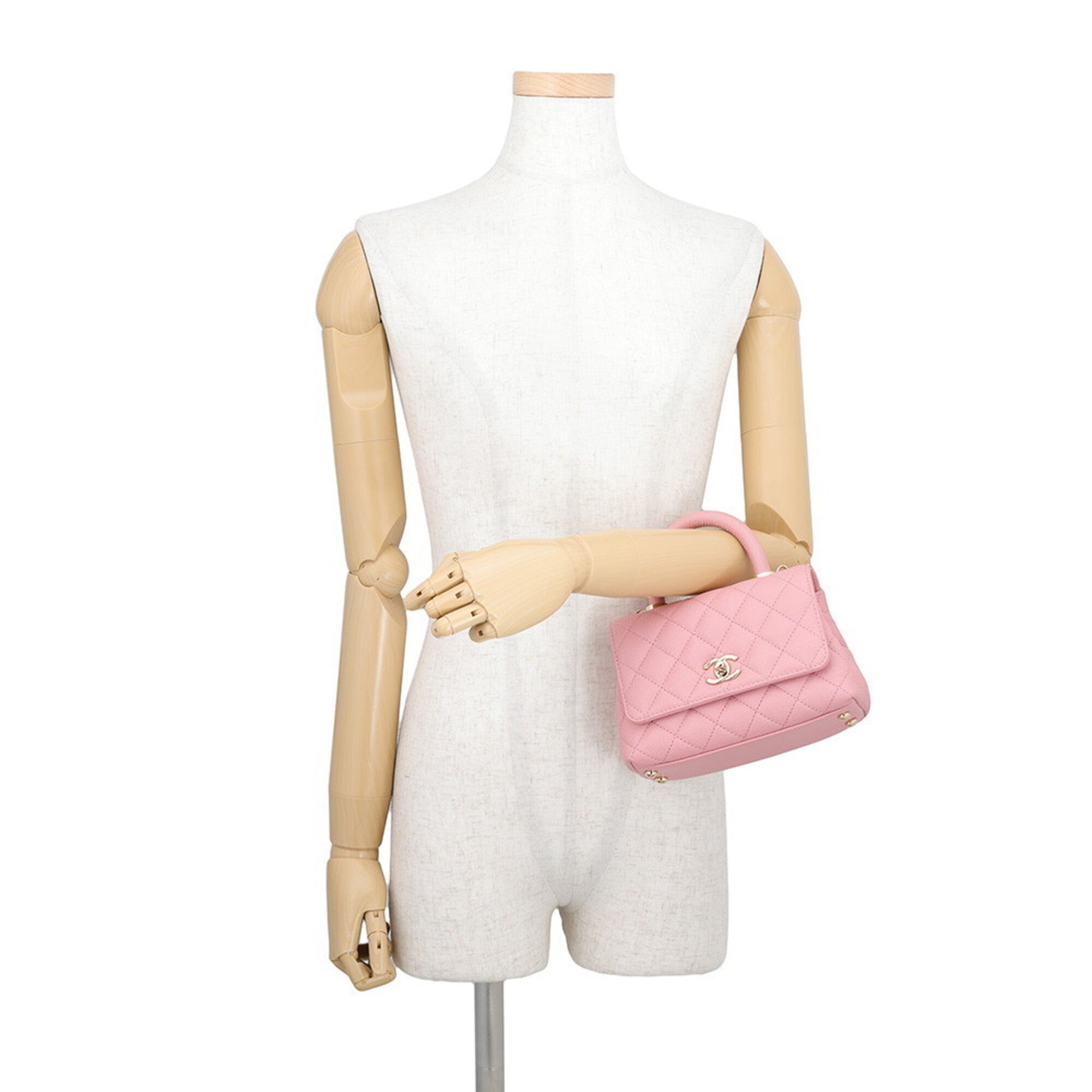 Chanel Matelasse Pink Grained Calfskin Handbag Shoulder Bag (Pre-Owned)