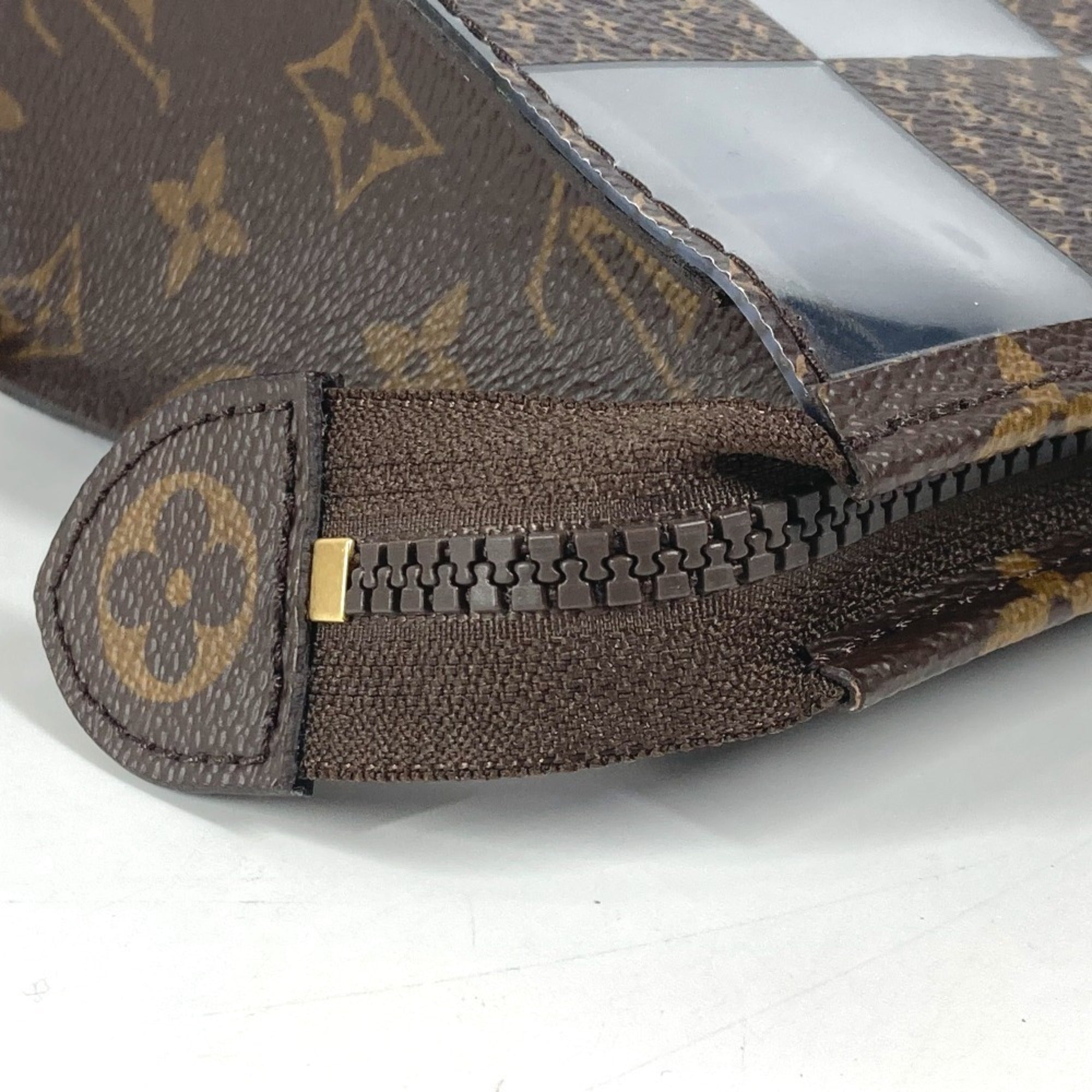 Louis Vuitton Brown Damier Canvas Monogram Monogram Vinyl Clutch Bag Pouch (Pre-Owned)